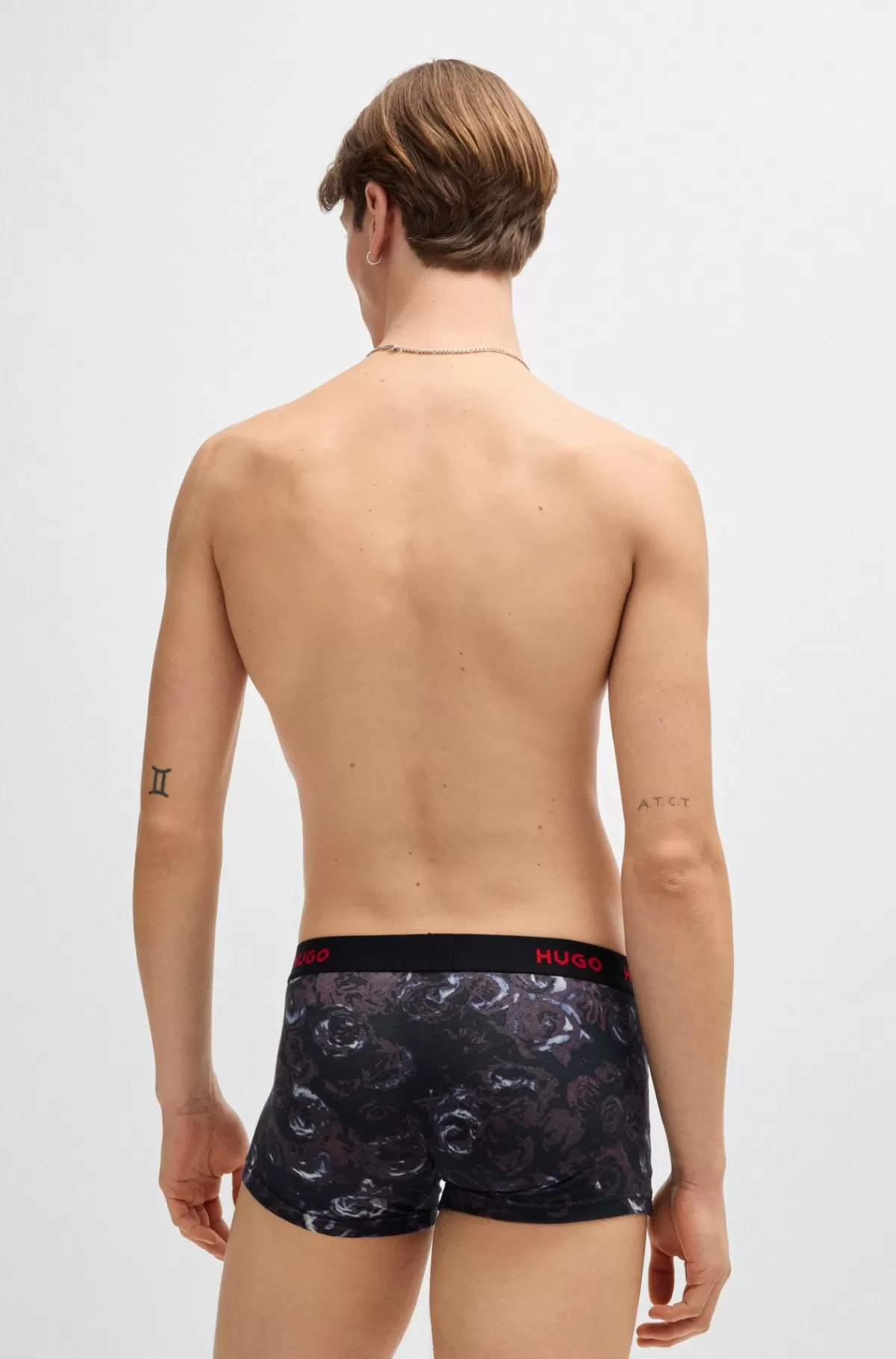 HUGO BOSS Pakke Med Tre Par Underbukser I Bomuld Med Stræk Og Linning Med Logo Sort/rød Fashion