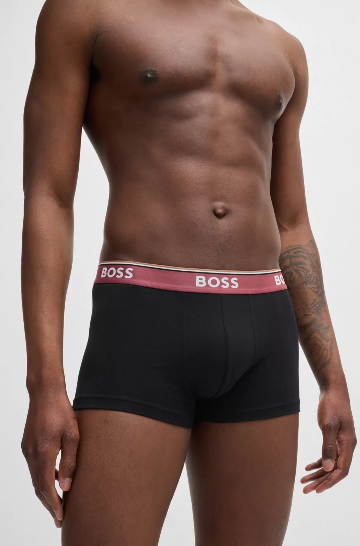 HUGO BOSS Pakke Med Tre Par Underbukser I Bomuld Med Stræk Og Linning Med Logo Sort Outlet
