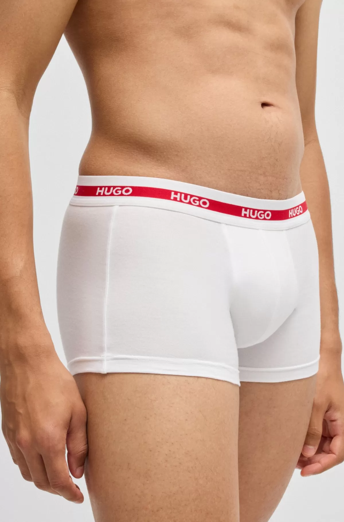 HUGO BOSS Pakke Med Tre Par Underbukser I Bomuld Med Stræk Og Linning Med Logo Hvid Hot
