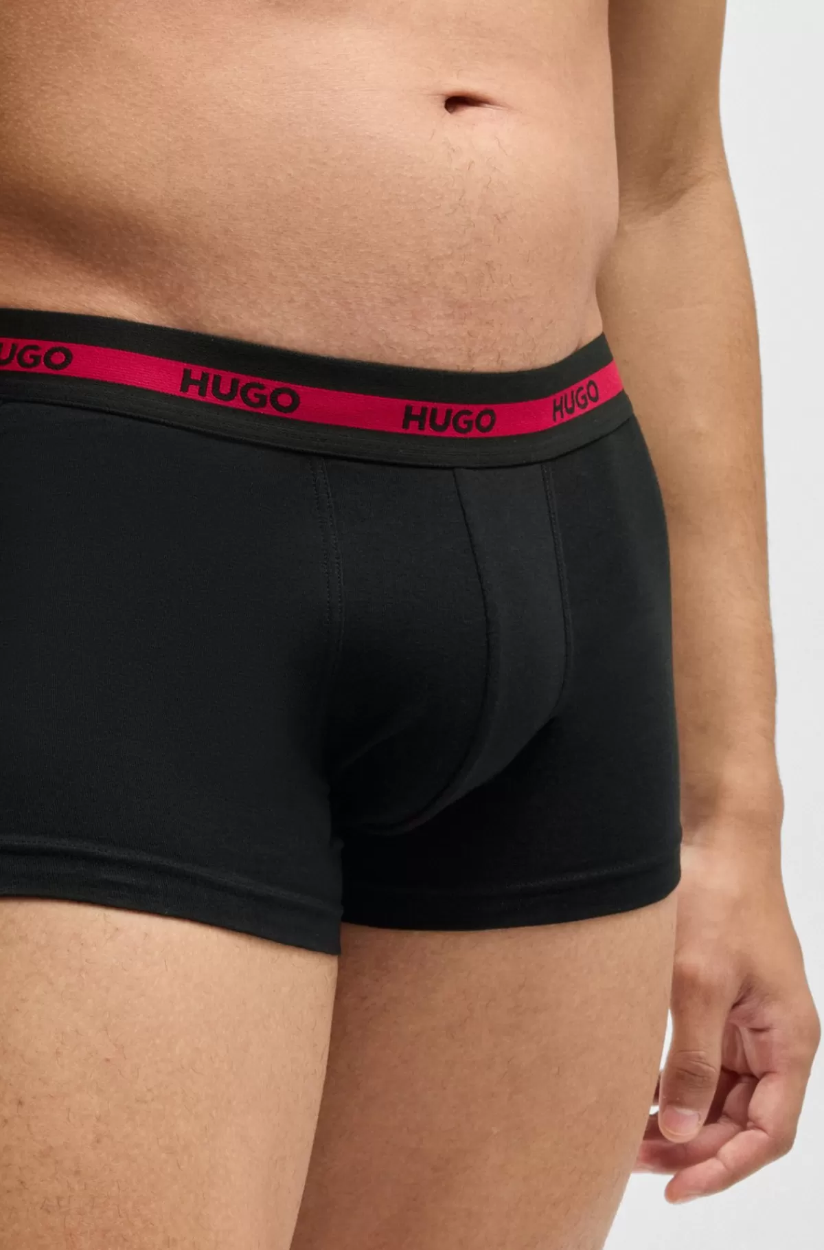 HUGO BOSS Pakke Med Tre Par Underbukser I Bomuld Med Stræk Og Linning Med Logo Sort Clearance