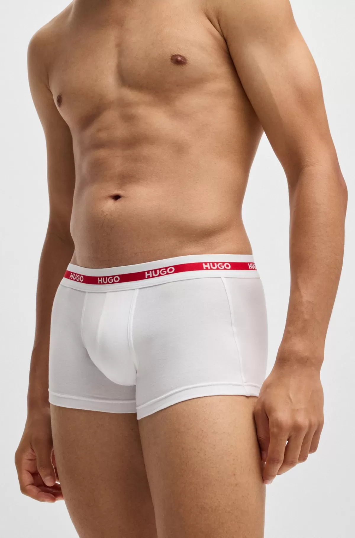 HUGO BOSS Pakke Med Tre Par Underbukser I Bomuld Med Stræk Og Linning Med Logo Sort/hvid/rød Sale