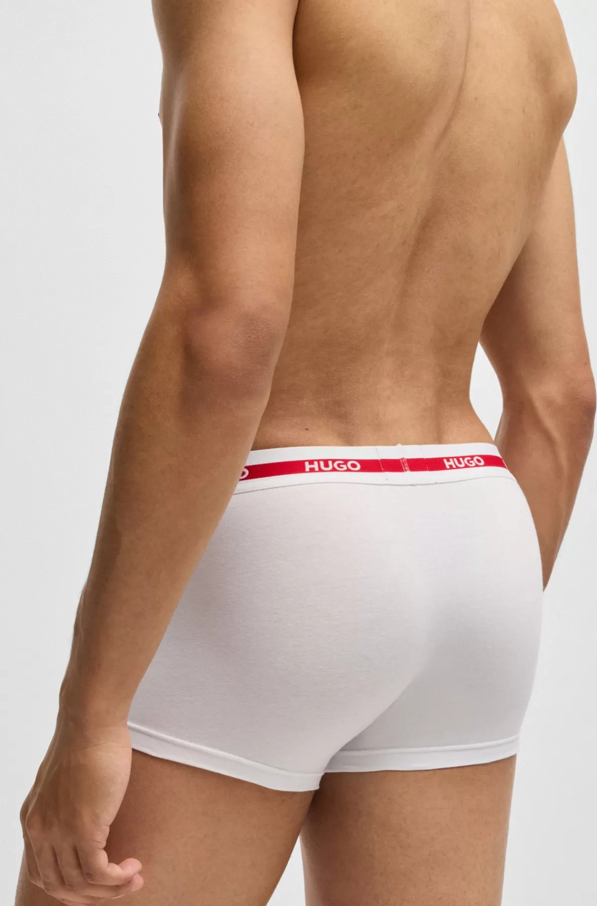 HUGO BOSS Pakke Med Tre Par Underbukser I Bomuld Med Stræk Og Linning Med Logo Hvid Hot