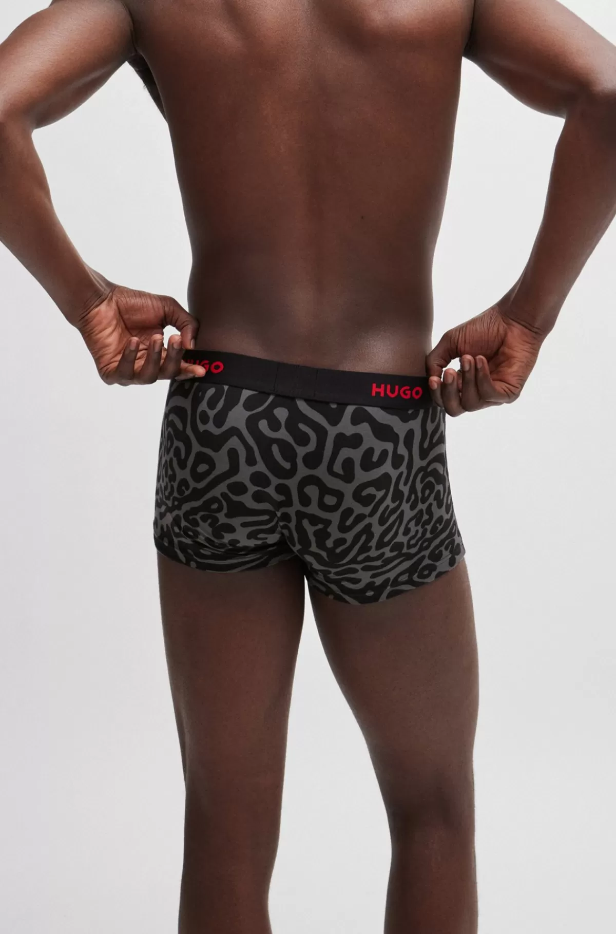 HUGO BOSS Pakke Med Tre Par Underbukser I Bomuld Med Stræk Og Linning Med Logo Sort/mørkegrå/rød Hot