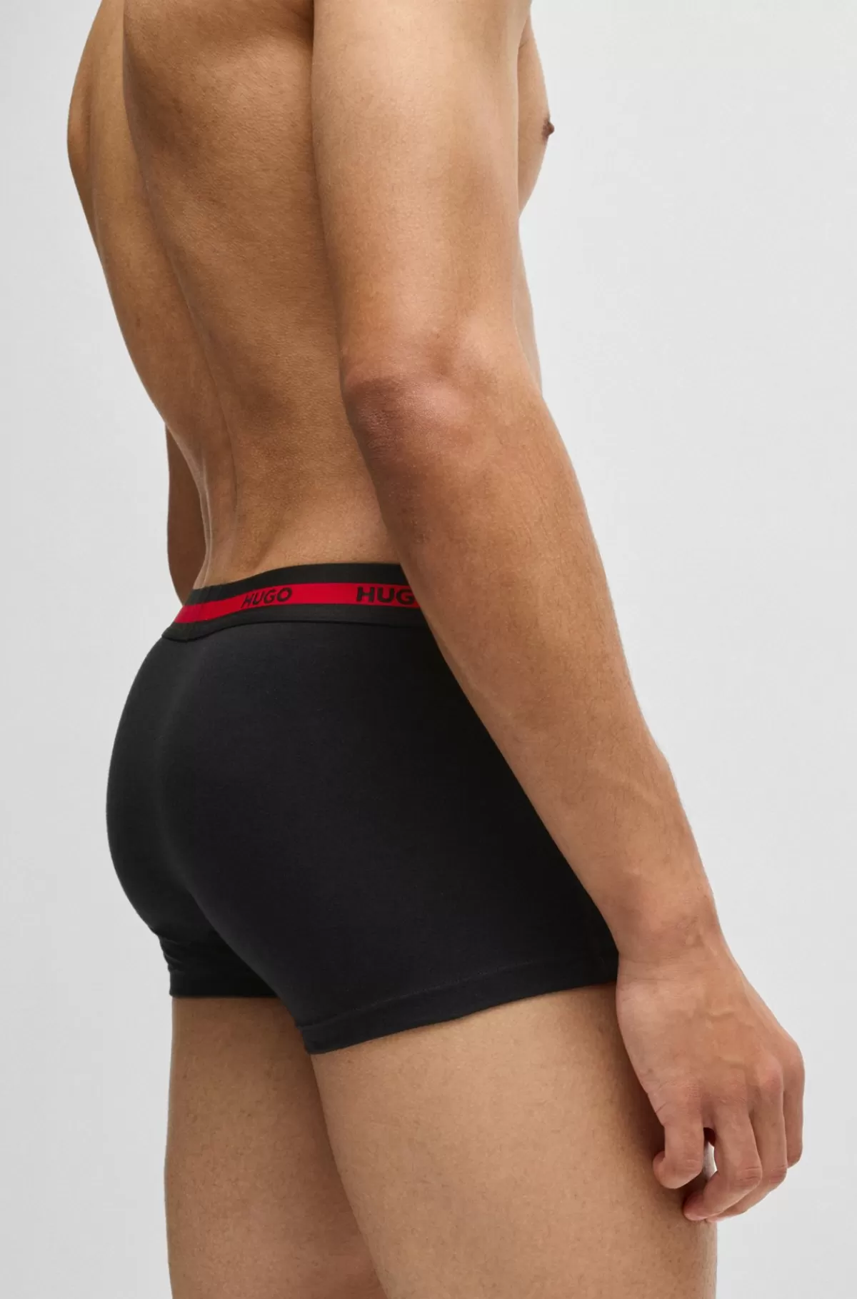 HUGO BOSS Pakke Med Tre Par Underbukser I Bomuld Med Stræk Og Linning Med Logo Sort Clearance