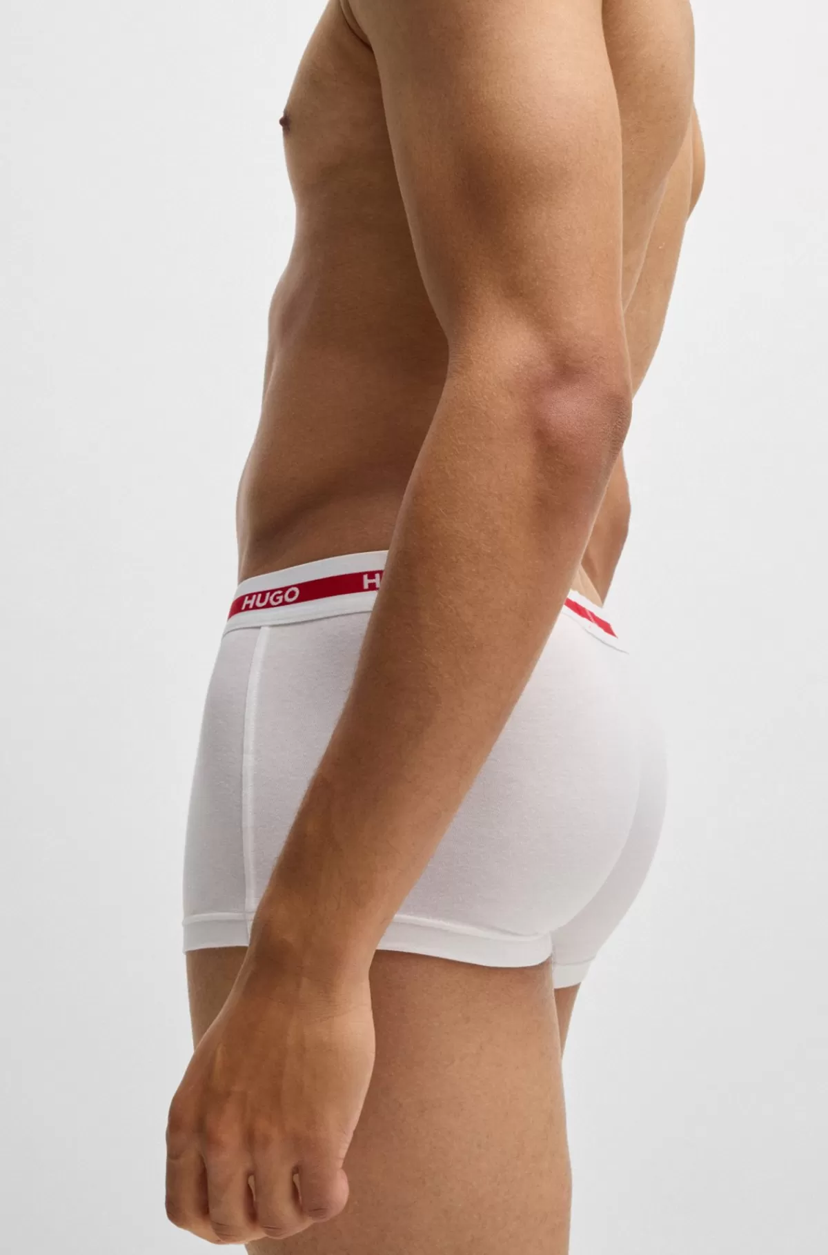 HUGO BOSS Pakke Med Tre Par Underbukser I Bomuld Med Stræk Og Linning Med Logo Sort/hvid/rød Sale