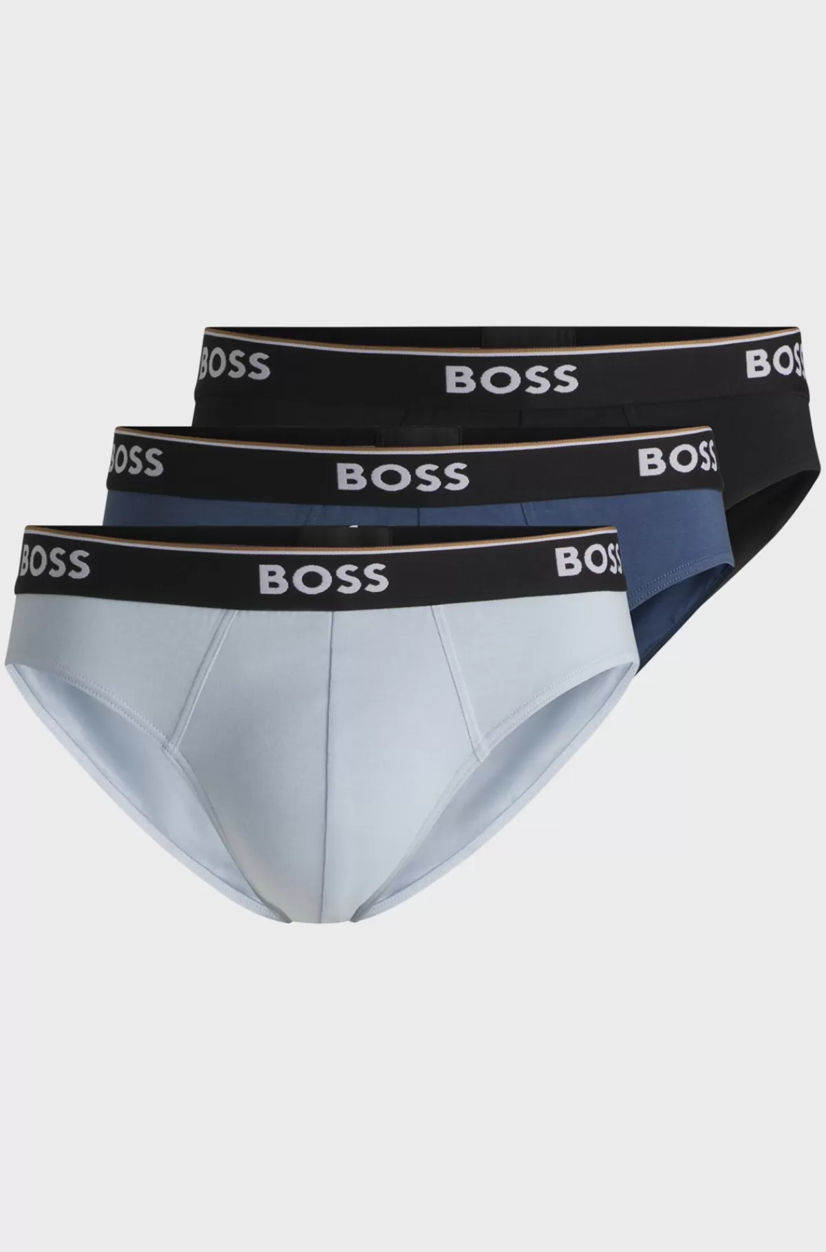 HUGO BOSS Pakke Med Tre Par Underbukser I Bomuld Med Stræk Og Logolinning Sort/blå Cheap