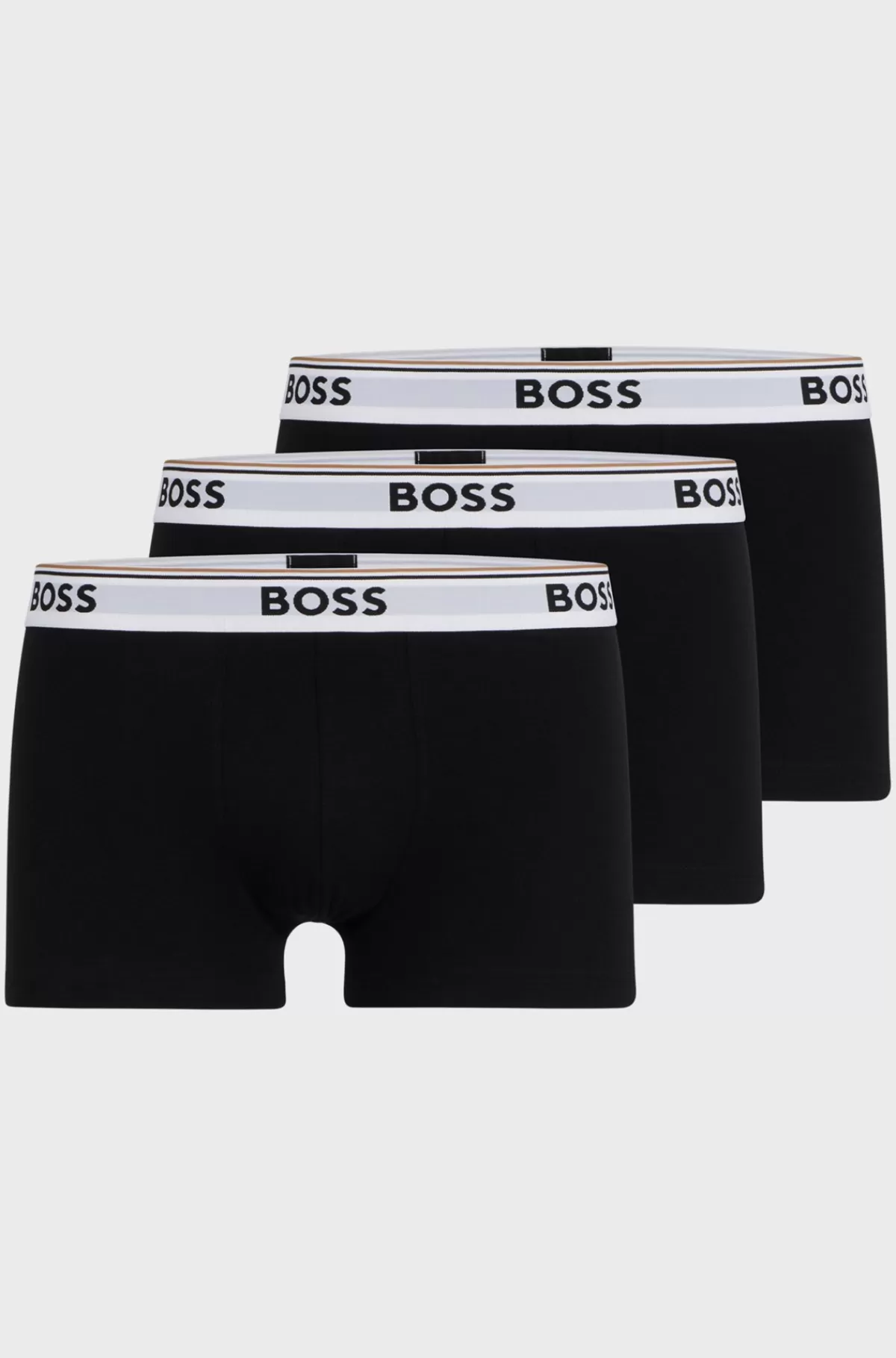 HUGO BOSS Pakke Med Tre Par Underbukser I Bomuld Med Stræk Og Logolinning Sort Store