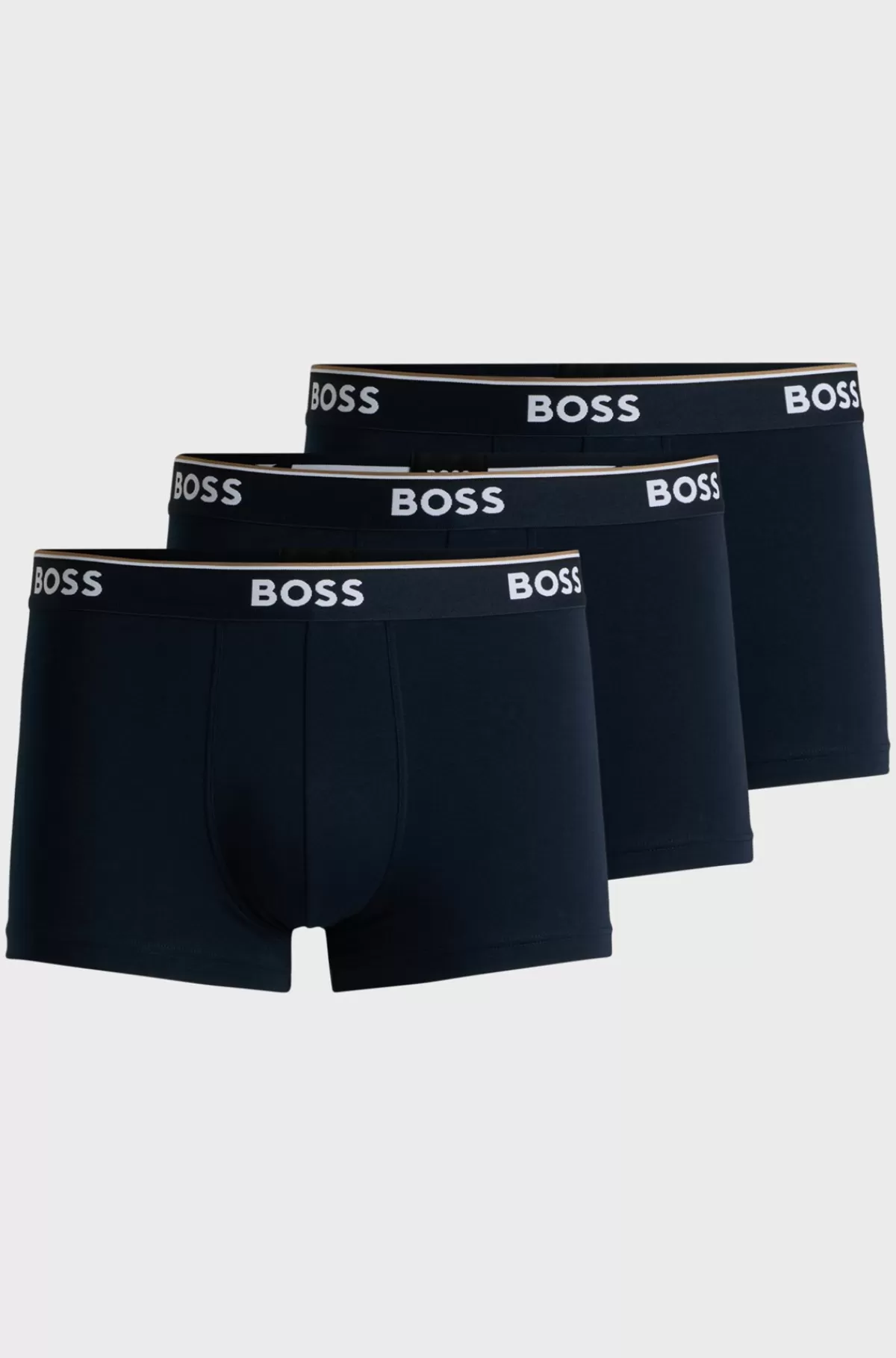 HUGO BOSS Pakke Med Tre Par Underbukser I Bomuld Med Stræk Og Logolinning Mørkeblå New