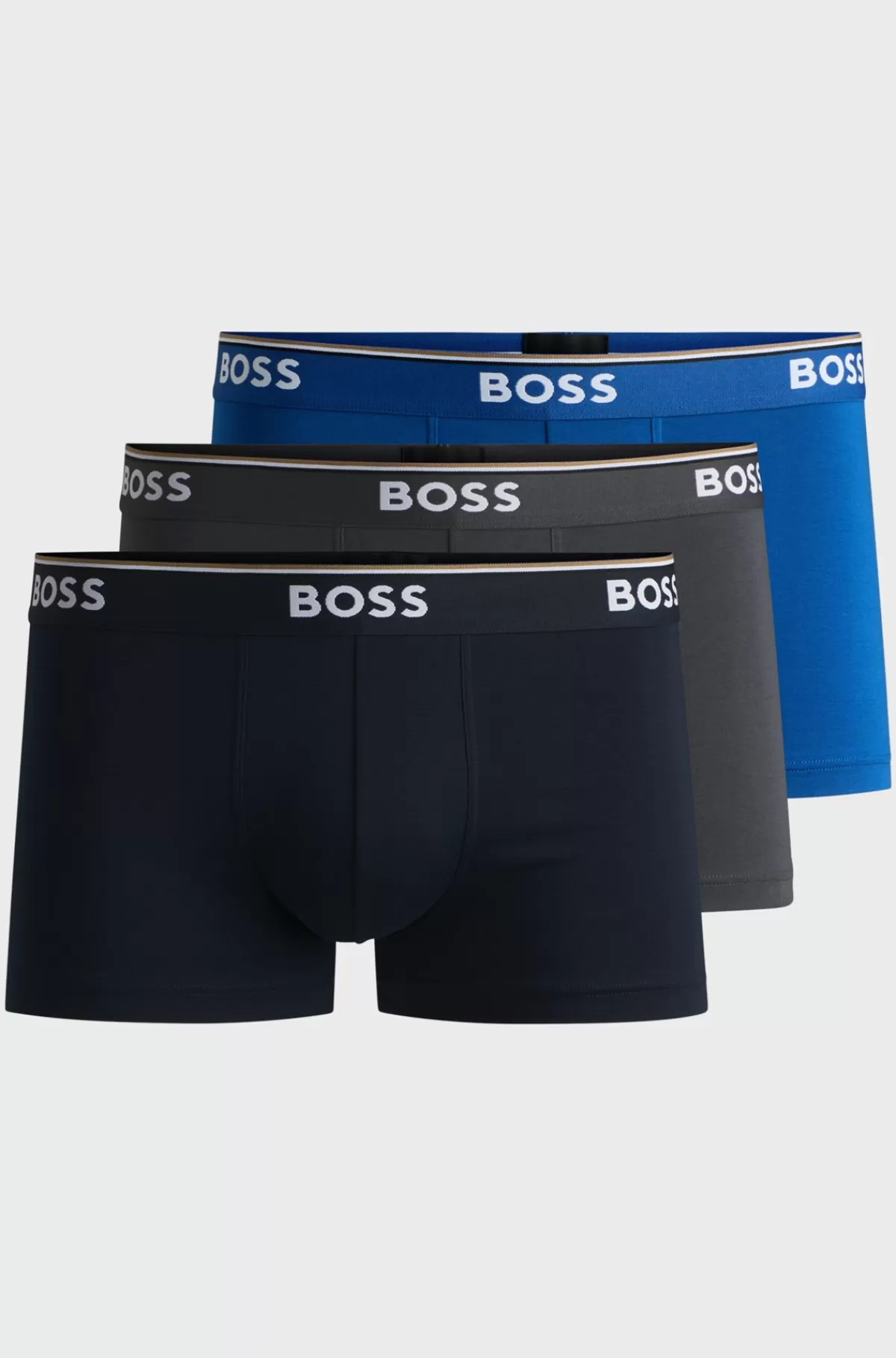 HUGO BOSS Pakke Med Tre Par Underbukser I Bomuld Med Stræk Og Logolinning Sort/grå/blå Shop