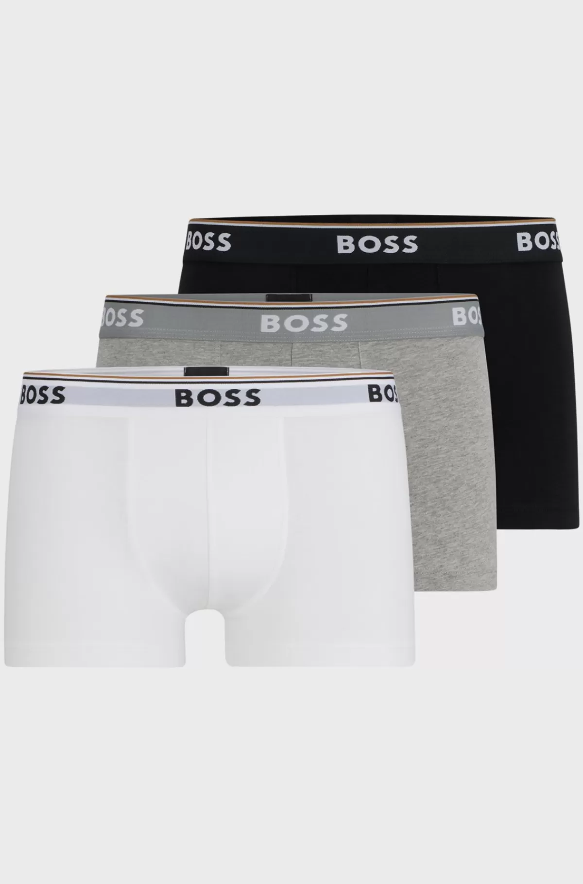 HUGO BOSS Pakke Med Tre Par Underbukser I Bomuld Med Stræk Og Logolinning Hvid/grå/sort Fashion