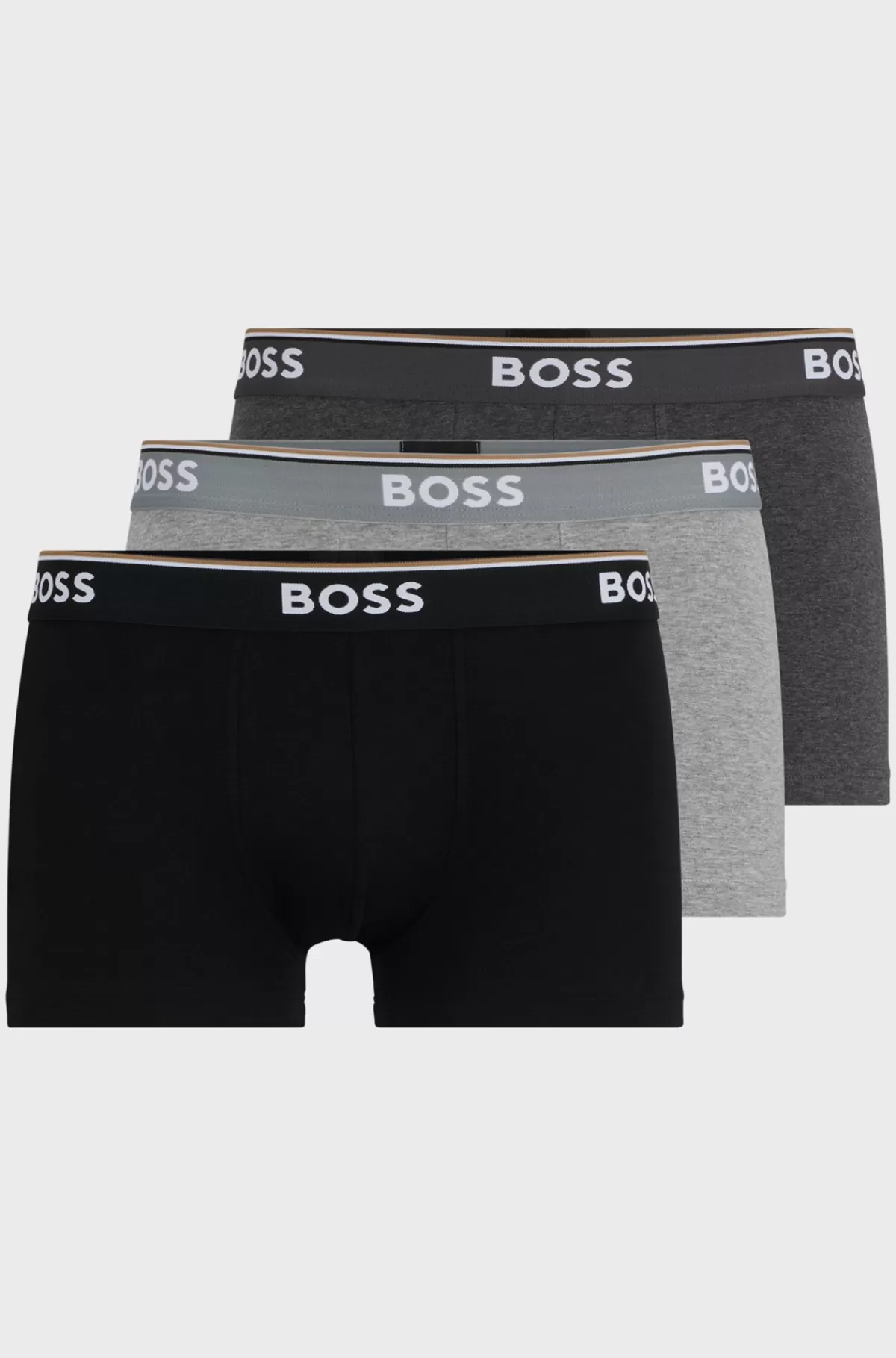 HUGO BOSS Pakke Med Tre Par Underbukser I Bomuld Med Stræk Og Logolinning Sort/grå Flash Sale