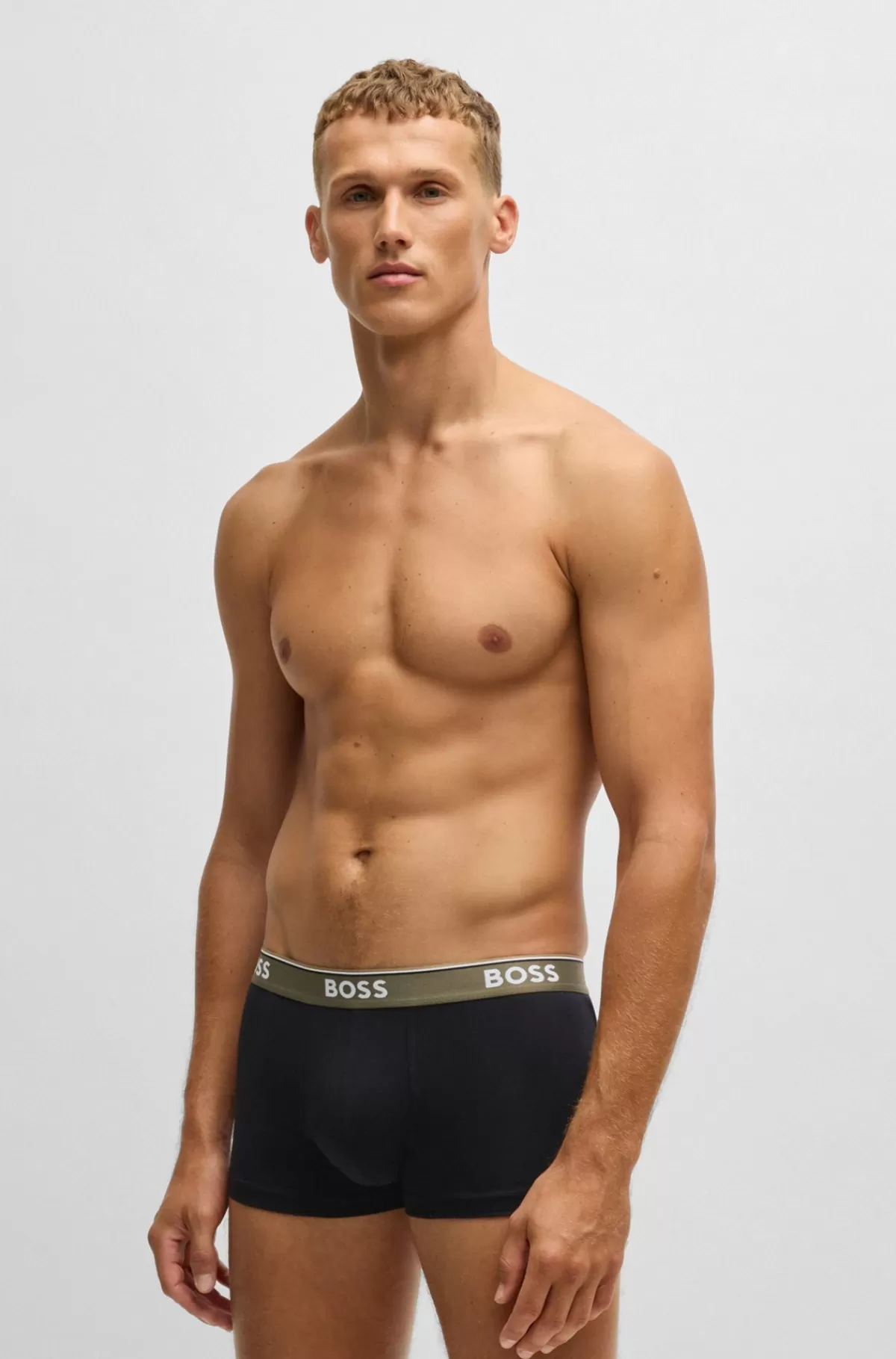 HUGO BOSS Pakke Med Tre Par Underbukser I Bomuld Med Stræk Og Logolinning Sort Outlet