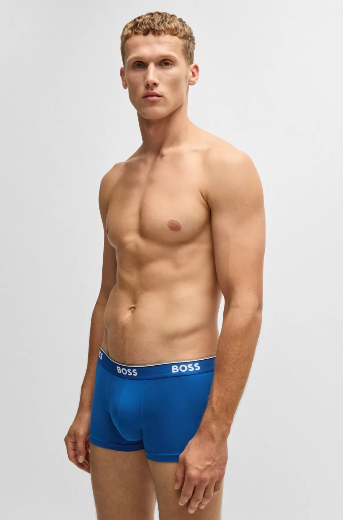 HUGO BOSS Pakke Med Tre Par Underbukser I Bomuld Med Stræk Og Logolinning Sort/grå/blå Shop
