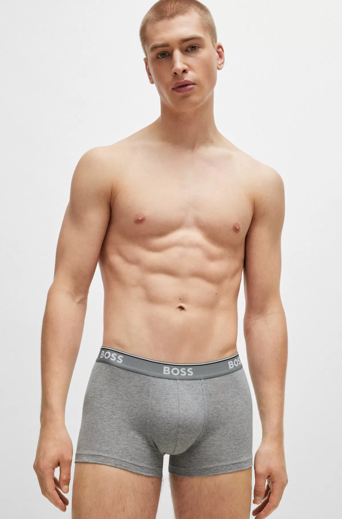 HUGO BOSS Pakke Med Tre Par Underbukser I Bomuld Med Stræk Og Logolinning Sort/grå Flash Sale