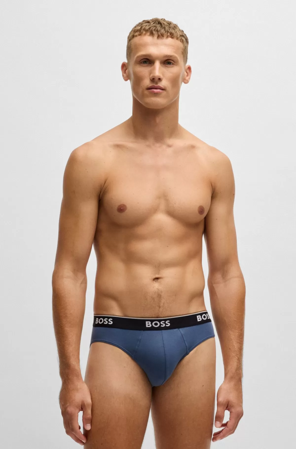 HUGO BOSS Pakke Med Tre Par Underbukser I Bomuld Med Stræk Og Logolinning Sort/blå Cheap