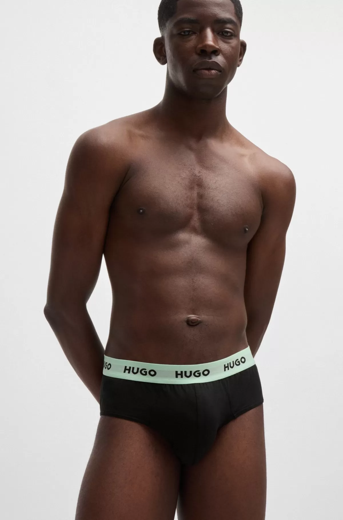 HUGO BOSS Pakke Med Tre Par Underbukser I Bomuld Med Stræk Og Logolinning Sort Discount