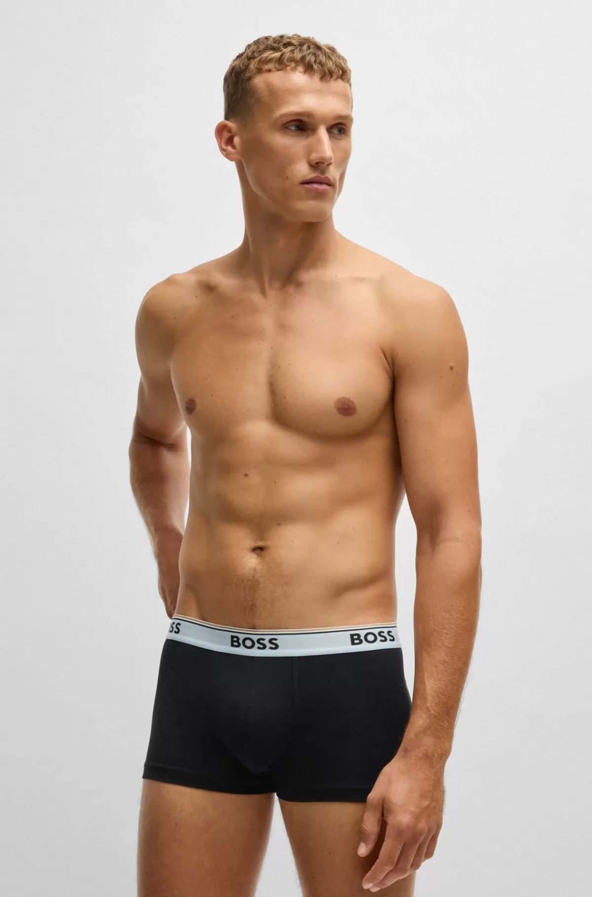 HUGO BOSS Pakke Med Tre Par Underbukser I Bomuld Med Stræk Og Logolinning Sort Outlet