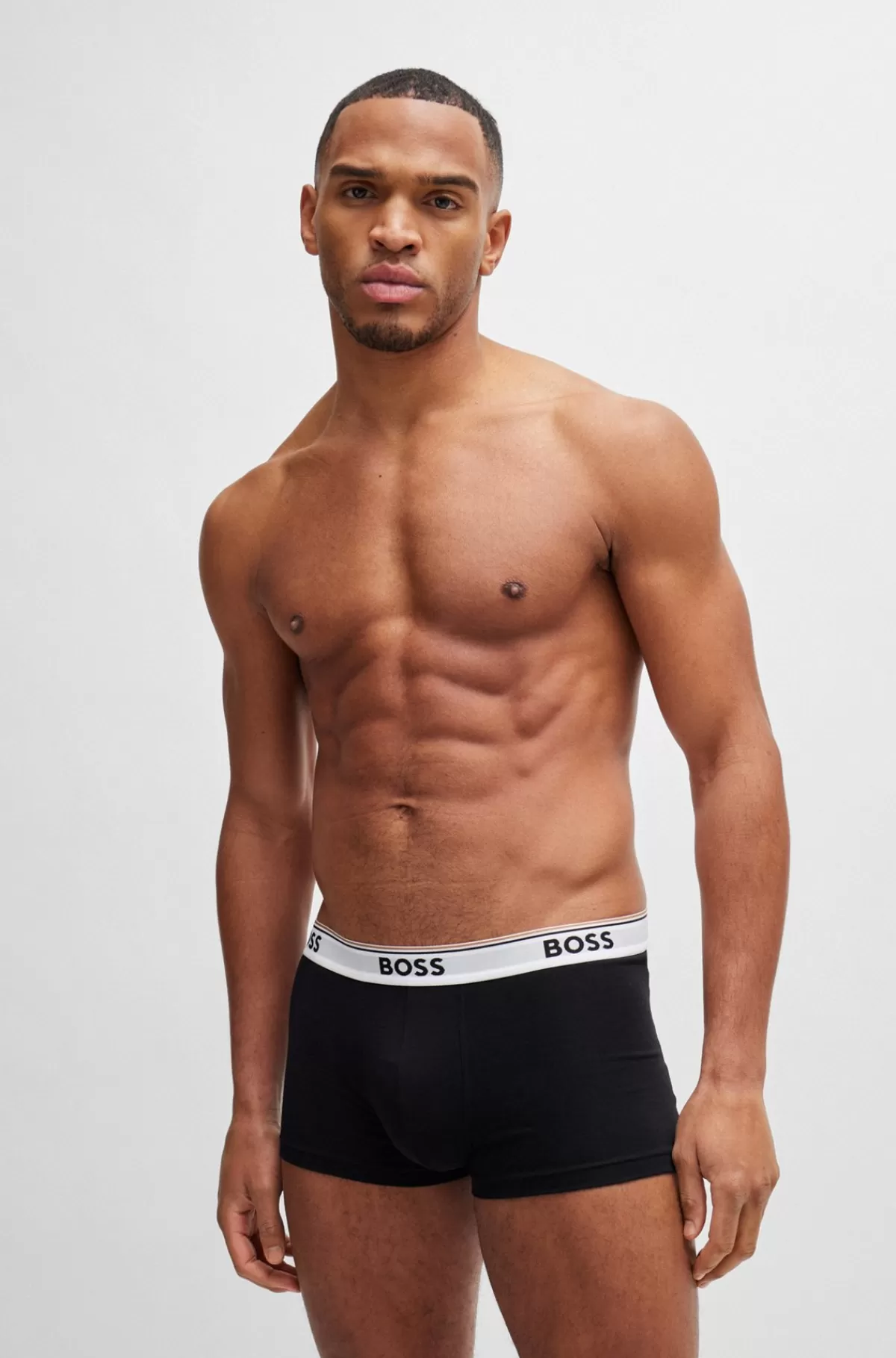 HUGO BOSS Pakke Med Tre Par Underbukser I Bomuld Med Stræk Og Logolinning Sort Store