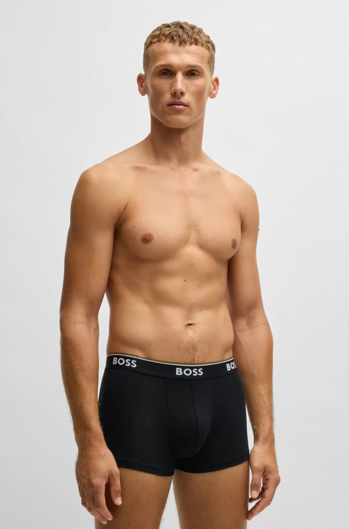 HUGO BOSS Pakke Med Tre Par Underbukser I Bomuld Med Stræk Og Logolinning Sort/hvid/beige Fashion