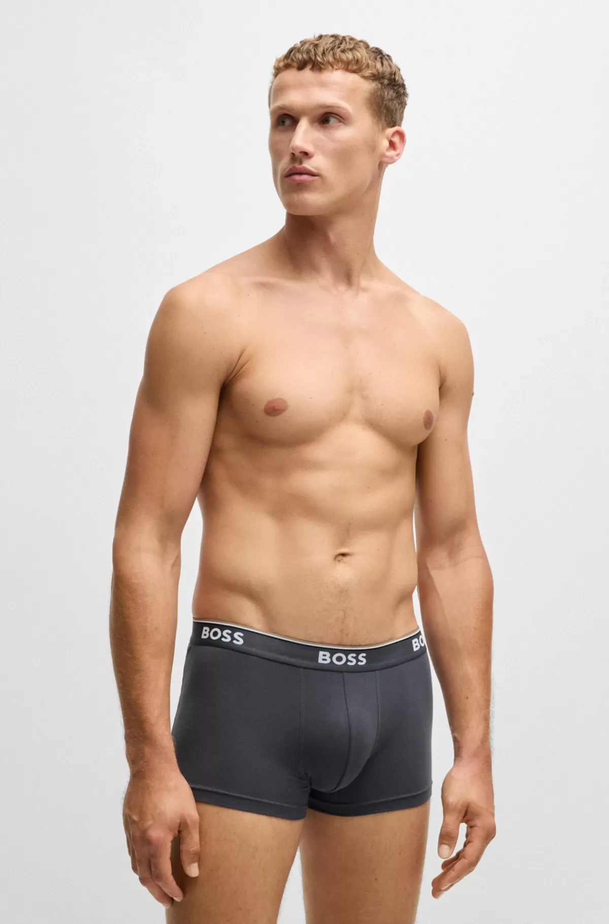 HUGO BOSS Pakke Med Tre Par Underbukser I Bomuld Med Stræk Og Logolinning Sort/grå/blå Shop