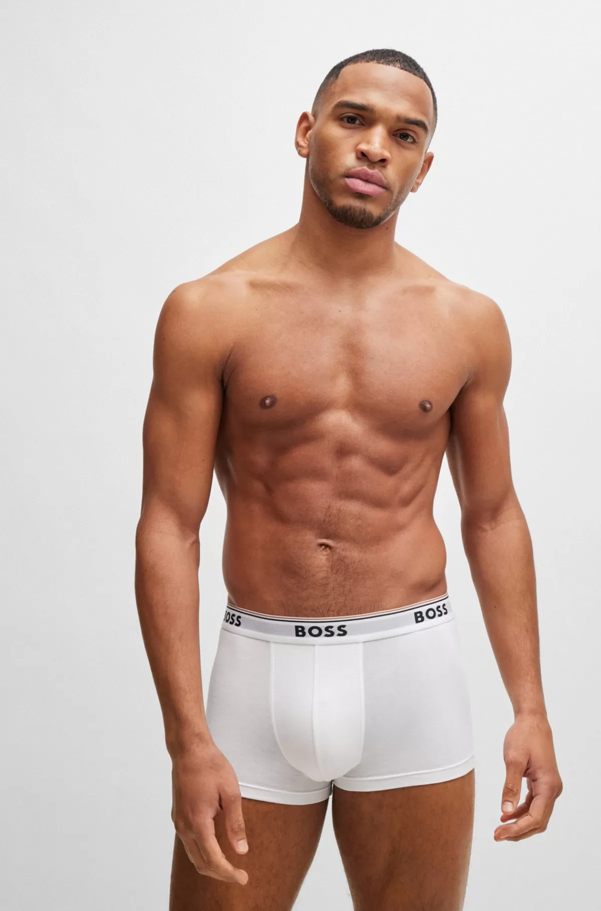 HUGO BOSS Pakke Med Tre Par Underbukser I Bomuld Med Stræk Og Logolinning Hvid/grå/sort Fashion