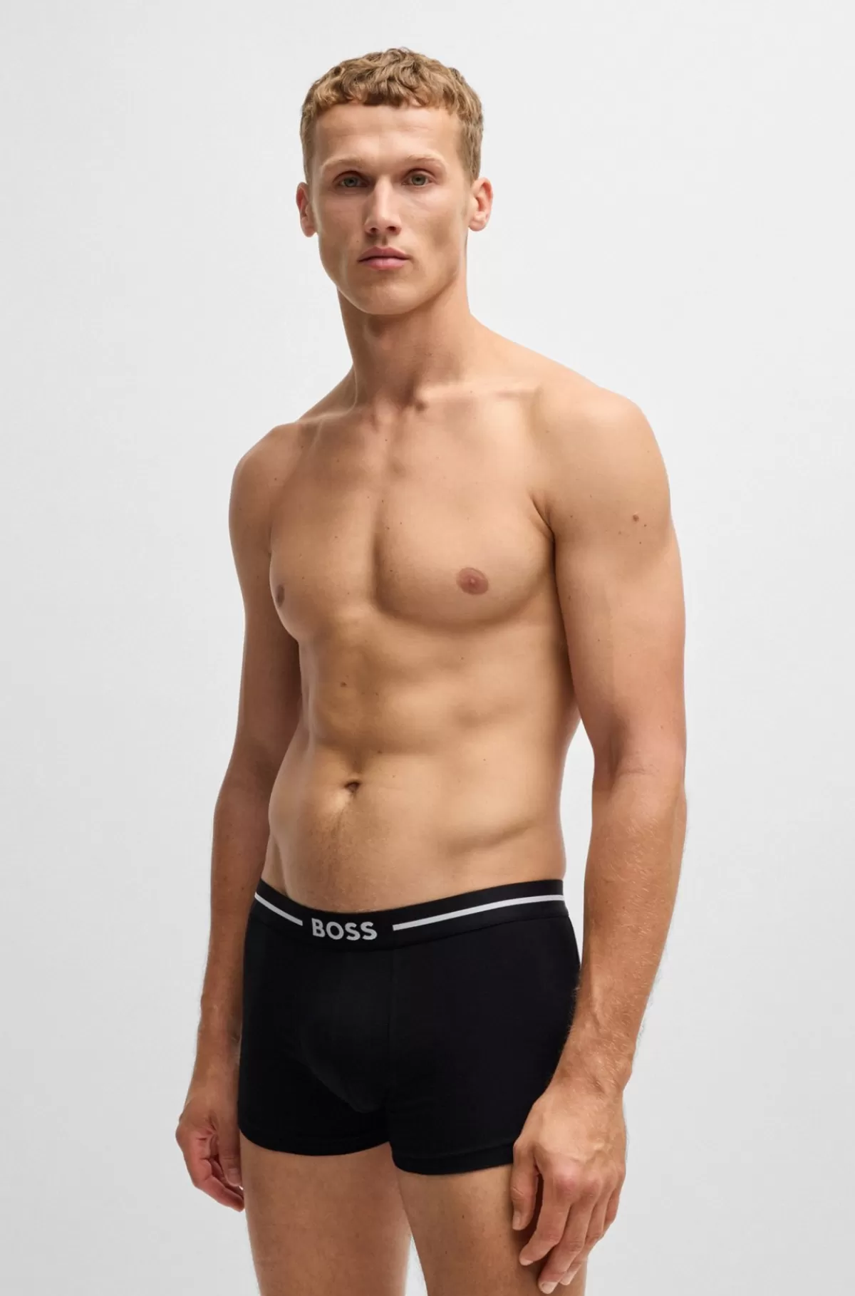 HUGO BOSS Pakke Med Tre Par Underbukser I Bomuld Med Stræk Og Logolinning Mørkeblå Flash Sale