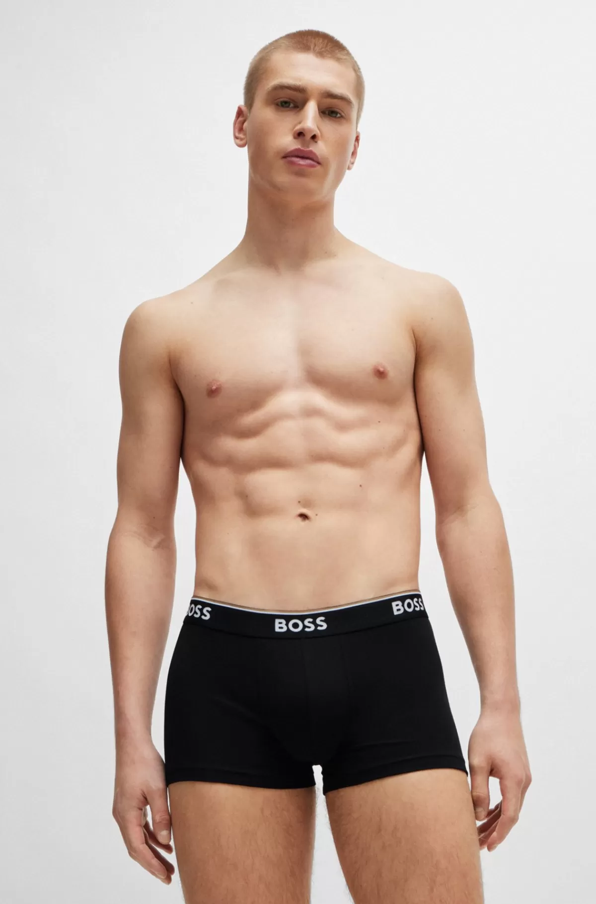 HUGO BOSS Pakke Med Tre Par Underbukser I Bomuld Med Stræk Og Logolinning Sort/grå Flash Sale