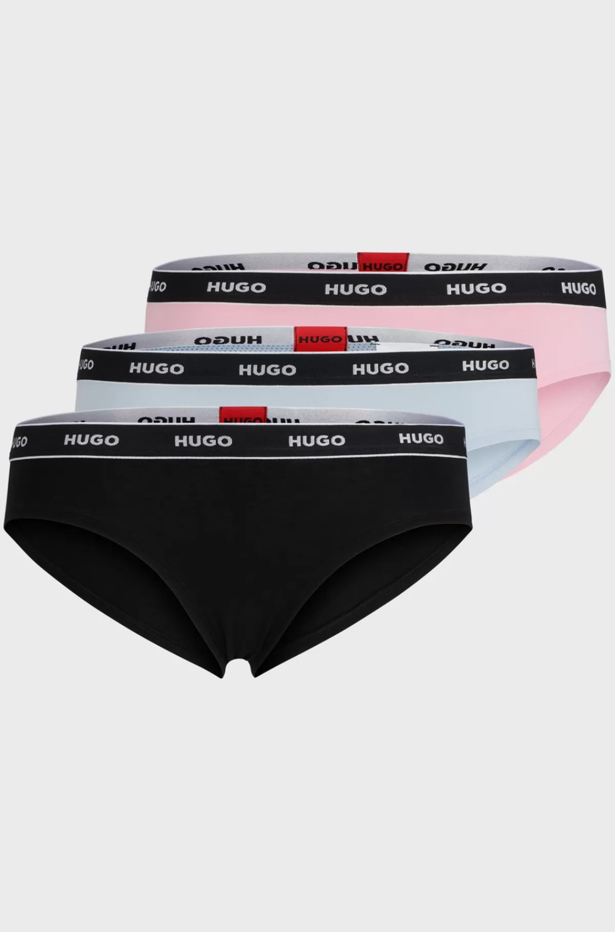 HUGO BOSS Pakke Med Tre Par Underbukser I Bomuld Med Stræk Og Logolinning Mønstret Discount