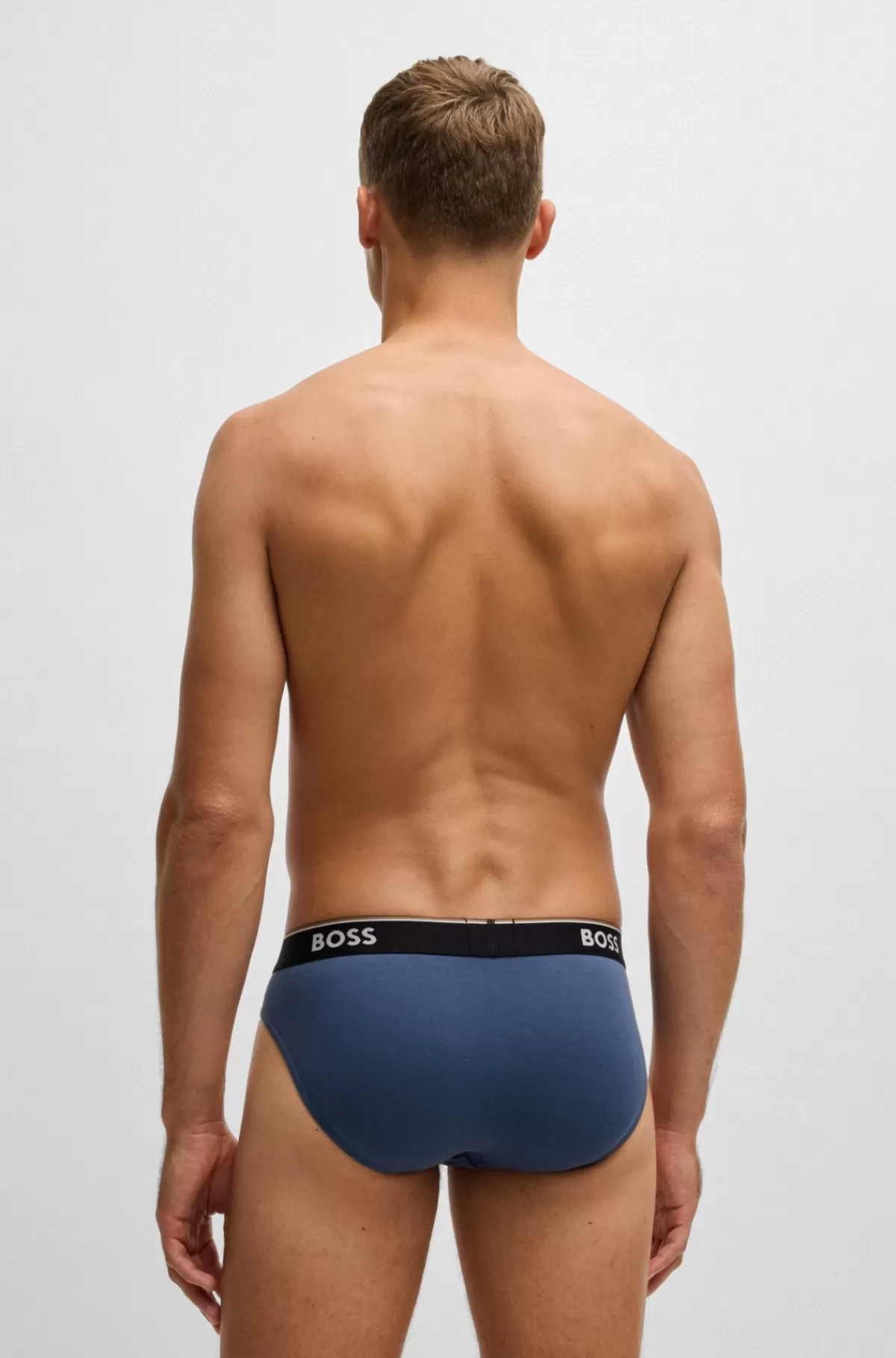 HUGO BOSS Pakke Med Tre Par Underbukser I Bomuld Med Stræk Og Logolinning Sort/blå Cheap