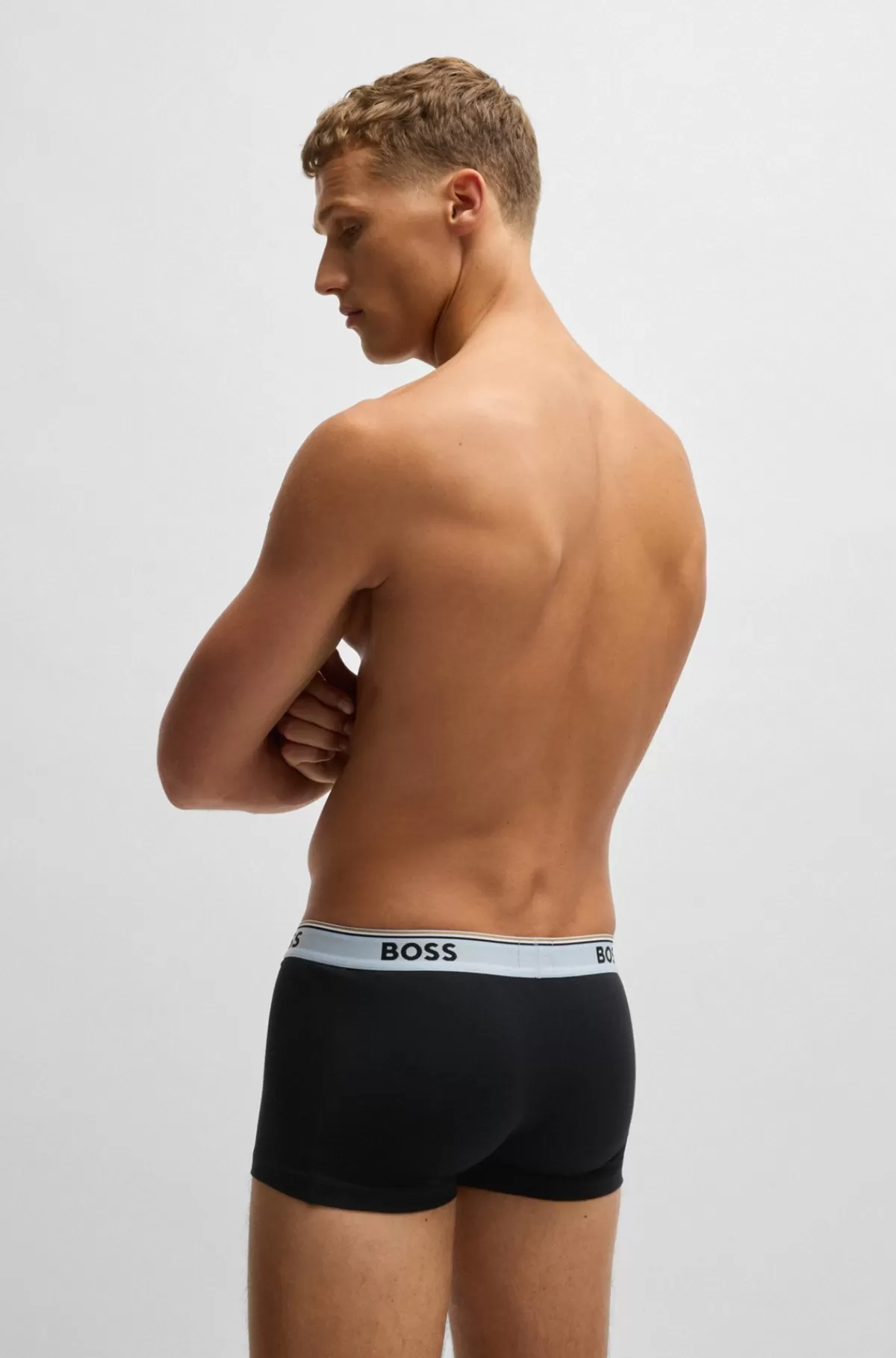 HUGO BOSS Pakke Med Tre Par Underbukser I Bomuld Med Stræk Og Logolinning Sort Outlet