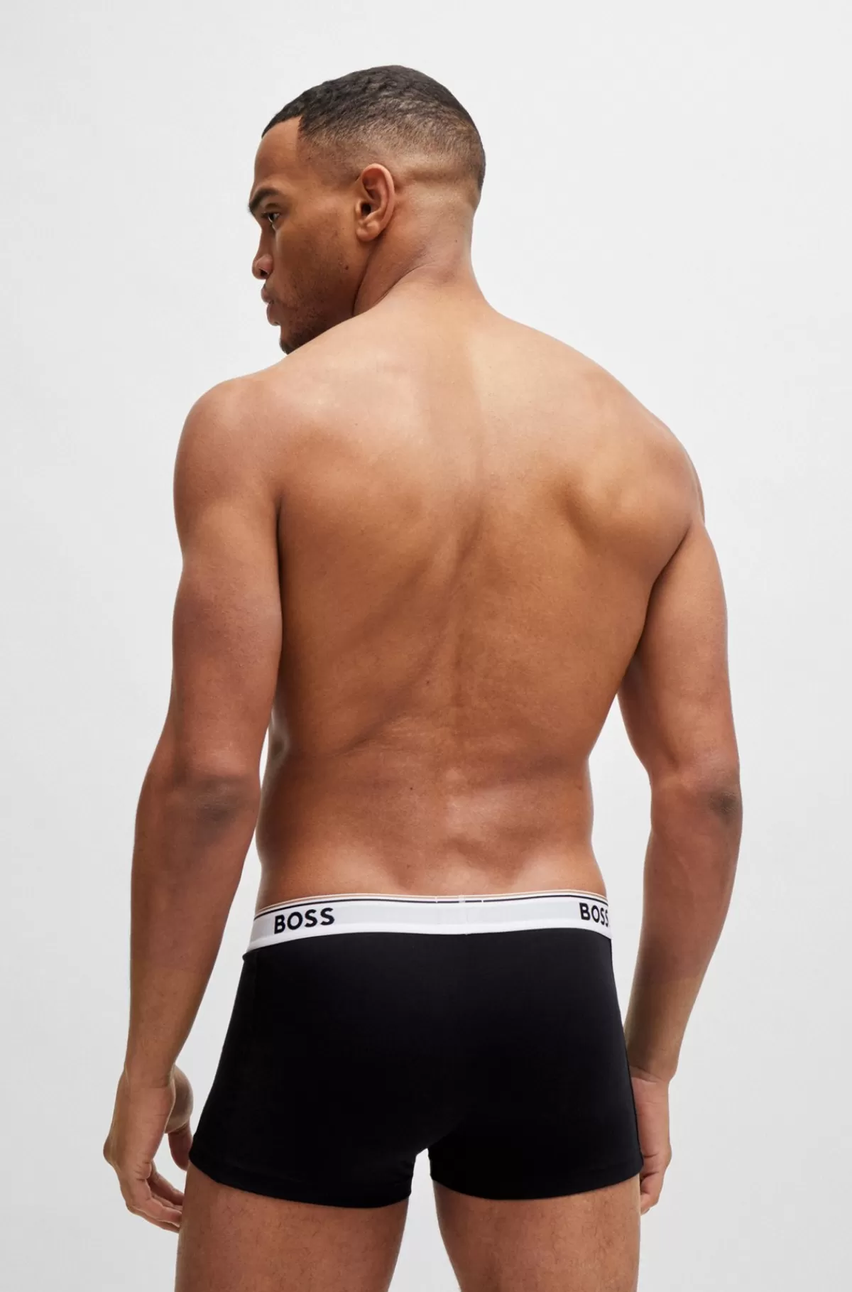 HUGO BOSS Pakke Med Tre Par Underbukser I Bomuld Med Stræk Og Logolinning Sort Store