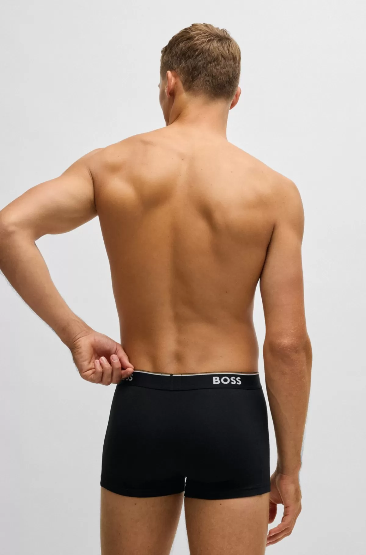 HUGO BOSS Pakke Med Tre Par Underbukser I Bomuld Med Stræk Og Logolinning Sort/hvid/beige Fashion
