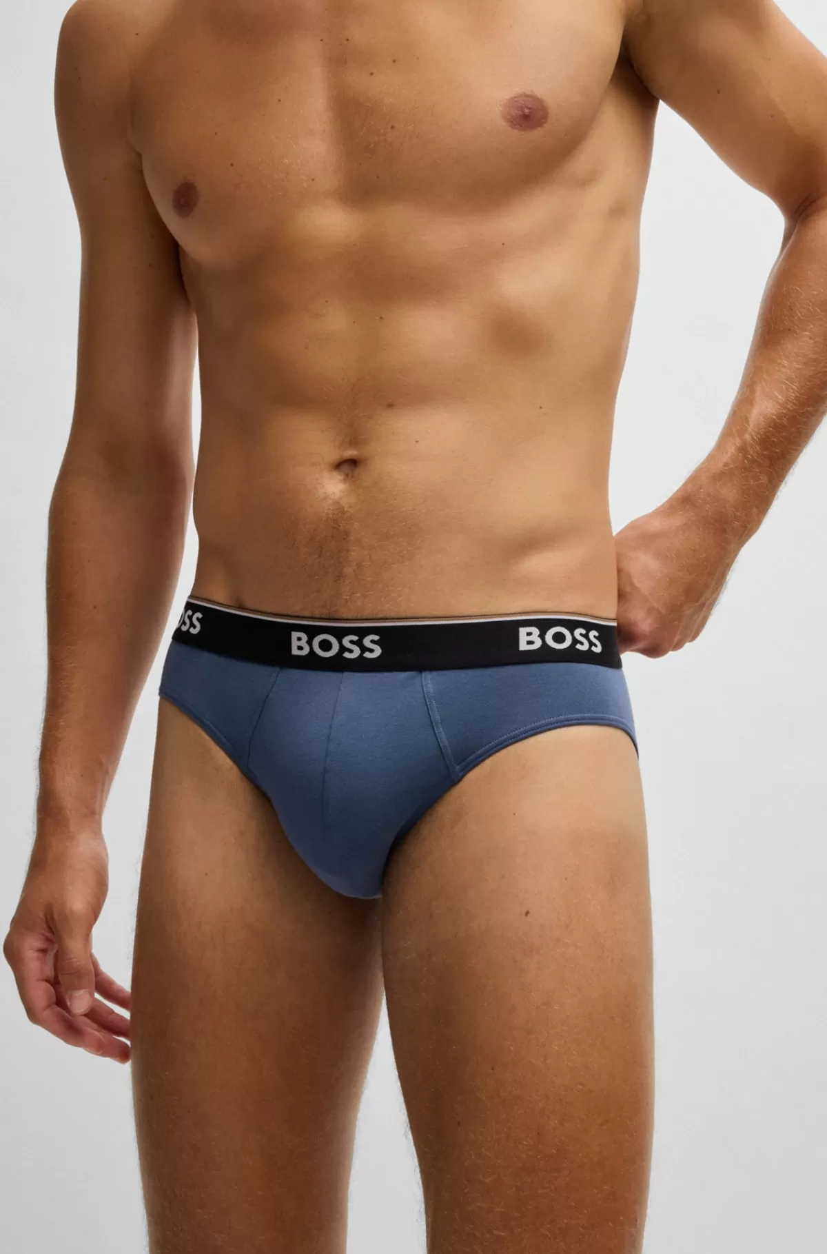 HUGO BOSS Pakke Med Tre Par Underbukser I Bomuld Med Stræk Og Logolinning Sort/blå Cheap