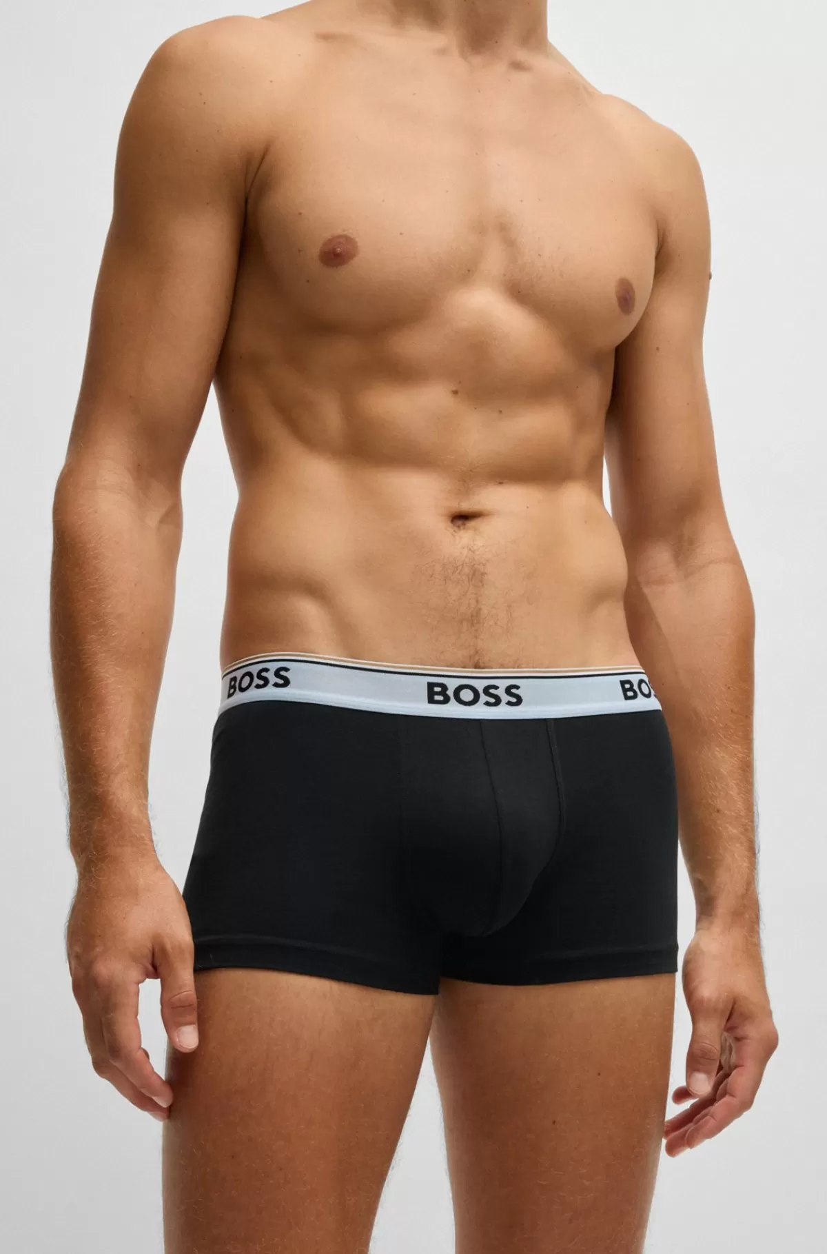 HUGO BOSS Pakke Med Tre Par Underbukser I Bomuld Med Stræk Og Logolinning Sort Outlet