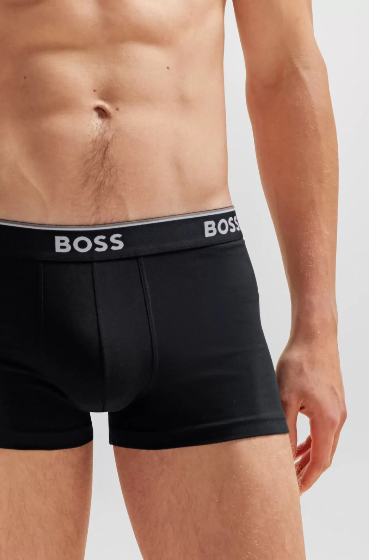 HUGO BOSS Pakke Med Tre Par Underbukser I Bomuld Med Stræk Og Logolinning Sort Sale