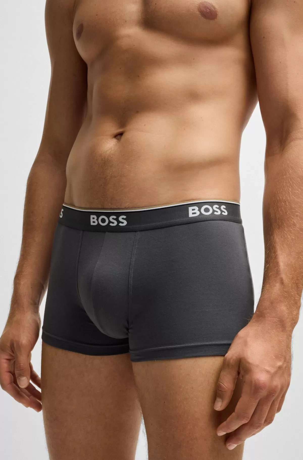 HUGO BOSS Pakke Med Tre Par Underbukser I Bomuld Med Stræk Og Logolinning Sort/grå/blå Shop
