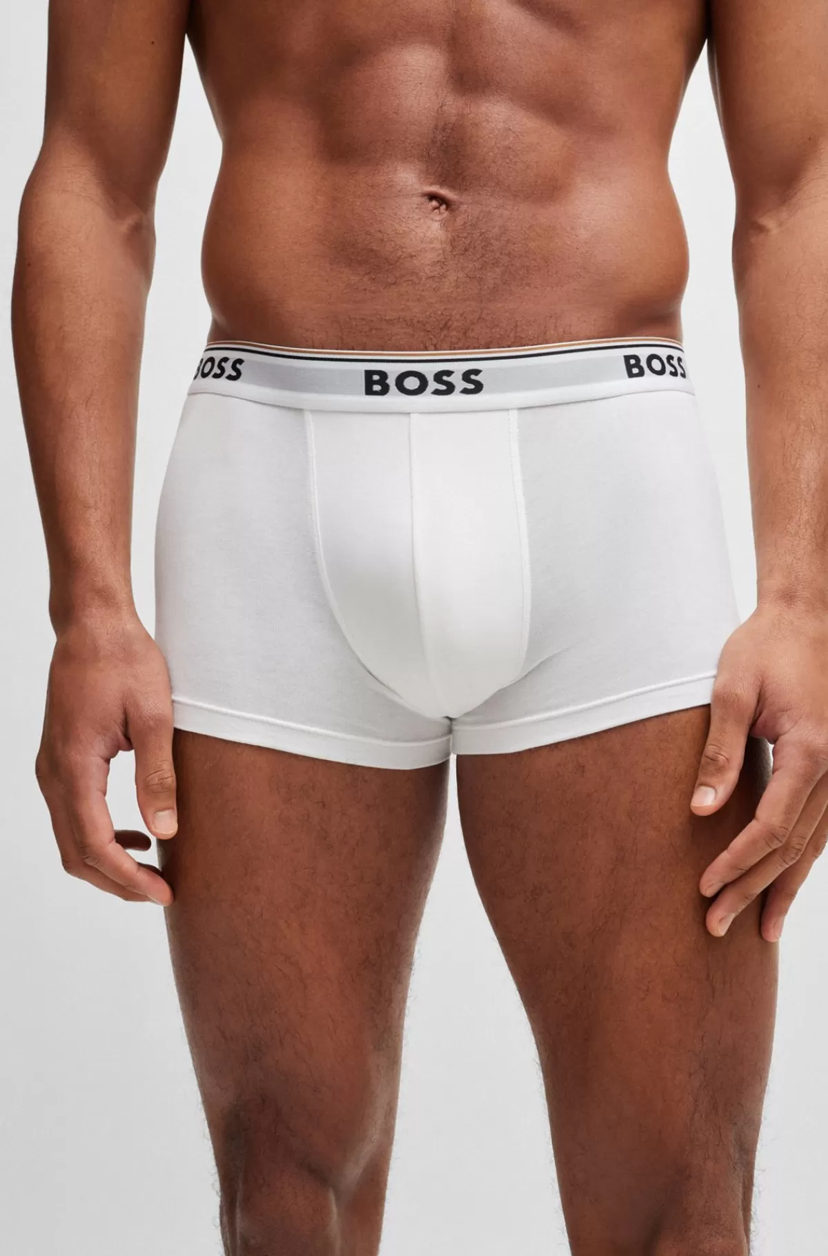 HUGO BOSS Pakke Med Tre Par Underbukser I Bomuld Med Stræk Og Logolinning Hvid/grå/sort Fashion
