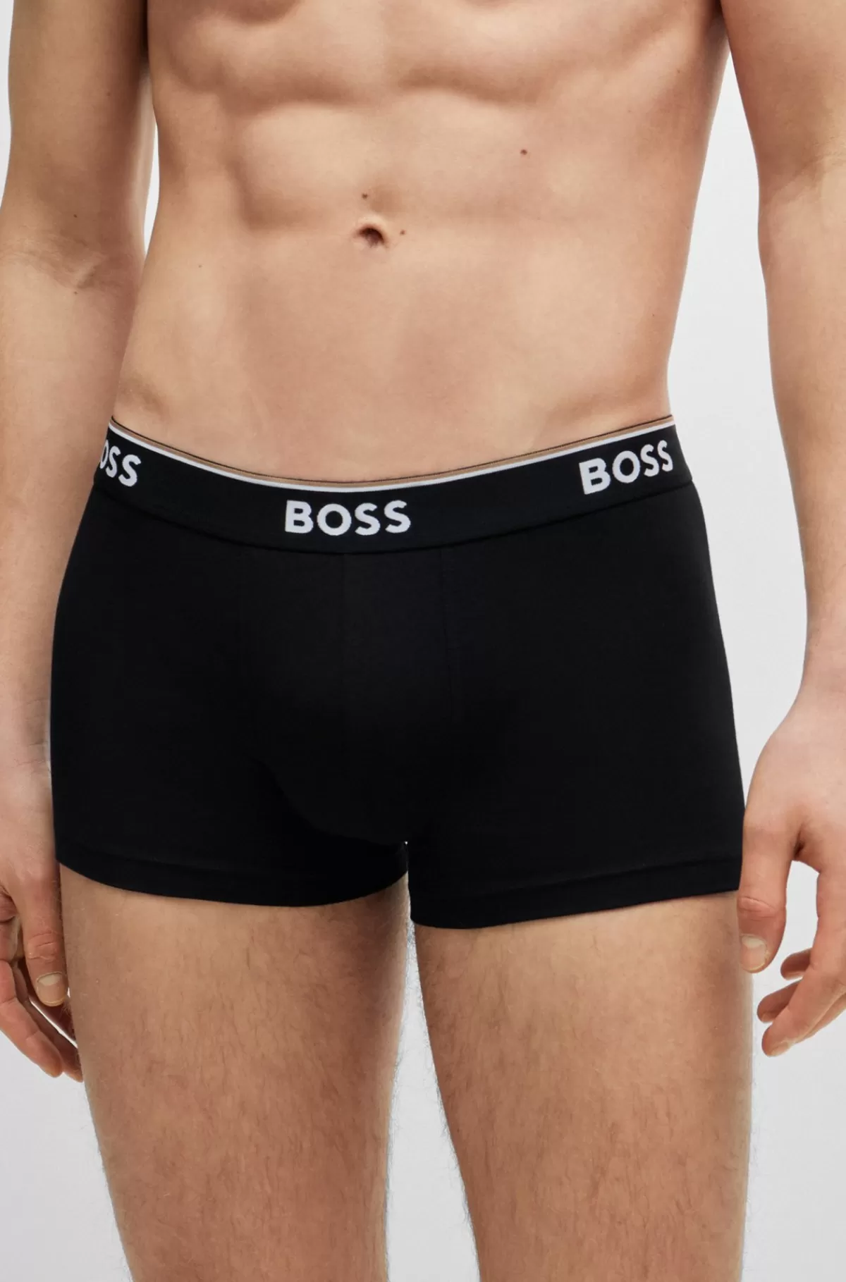HUGO BOSS Pakke Med Tre Par Underbukser I Bomuld Med Stræk Og Logolinning Sort/grå Flash Sale