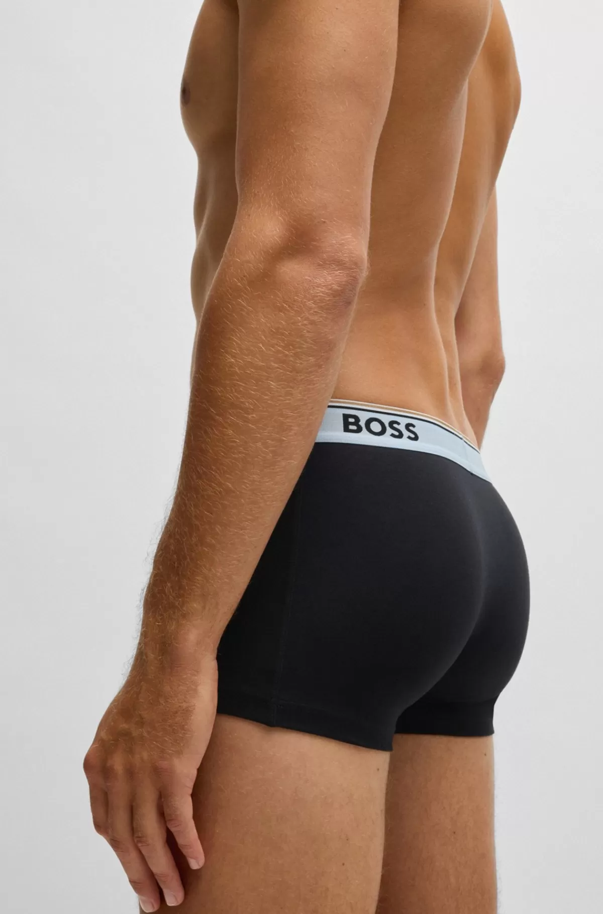 HUGO BOSS Pakke Med Tre Par Underbukser I Bomuld Med Stræk Og Logolinning Sort Outlet