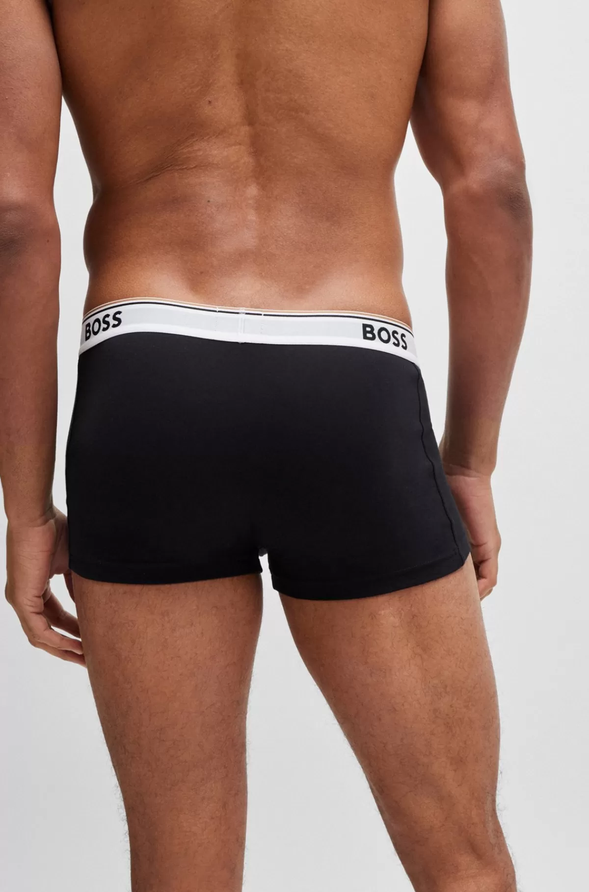 HUGO BOSS Pakke Med Tre Par Underbukser I Bomuld Med Stræk Og Logolinning Sort Store