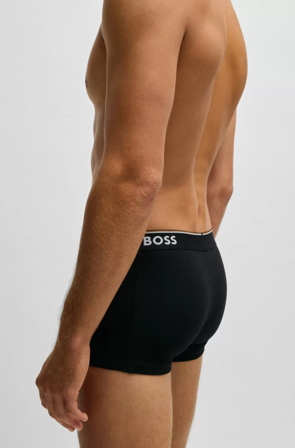 HUGO BOSS Pakke Med Tre Par Underbukser I Bomuld Med Stræk Og Logolinning Sort/hvid/beige Fashion