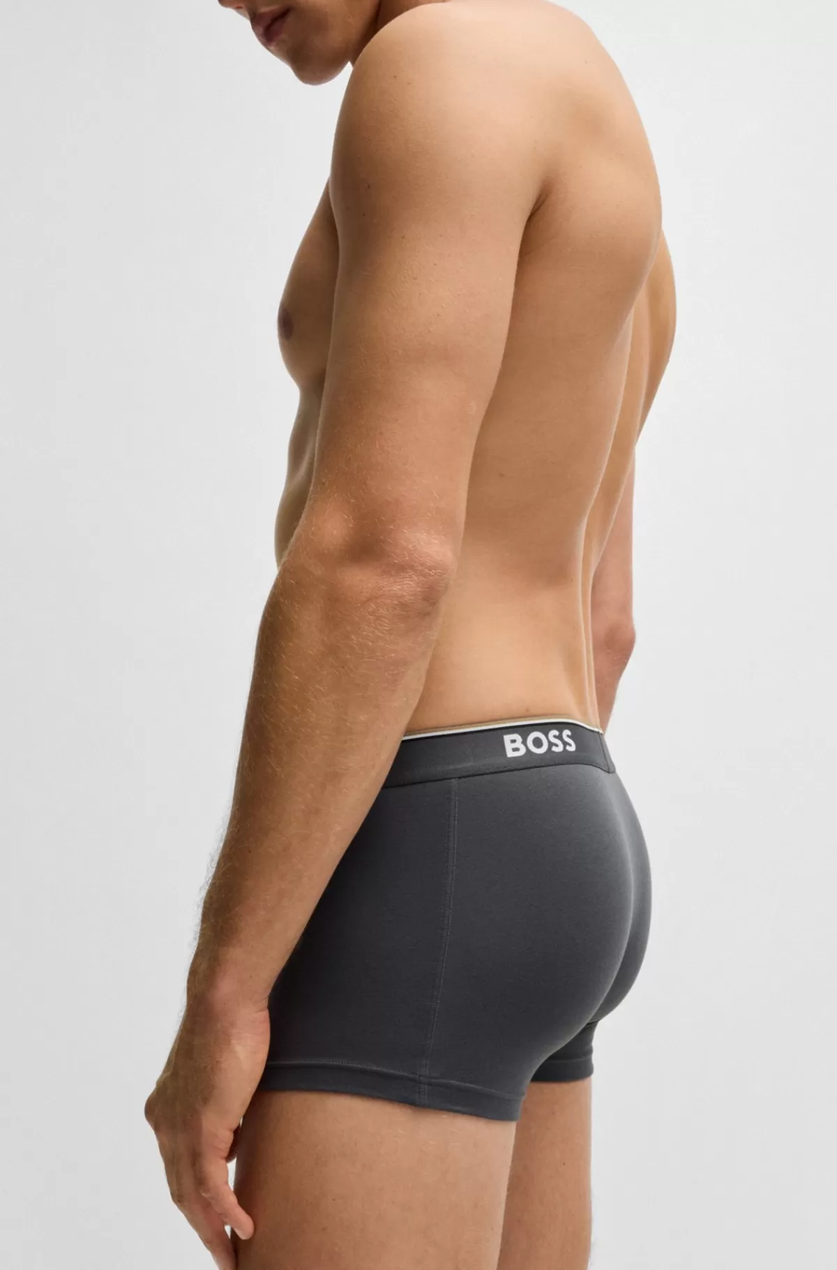 HUGO BOSS Pakke Med Tre Par Underbukser I Bomuld Med Stræk Og Logolinning Sort/grå/blå Shop