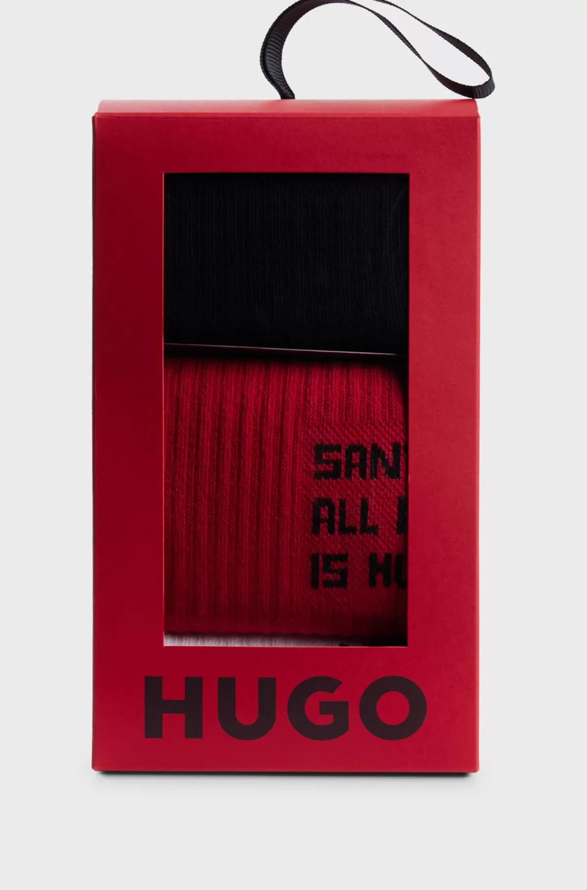 HUGO BOSS Pakke Med Tre Sæt Korte Strømper I En Bomuldsblanding Sort/hvid/rød Online