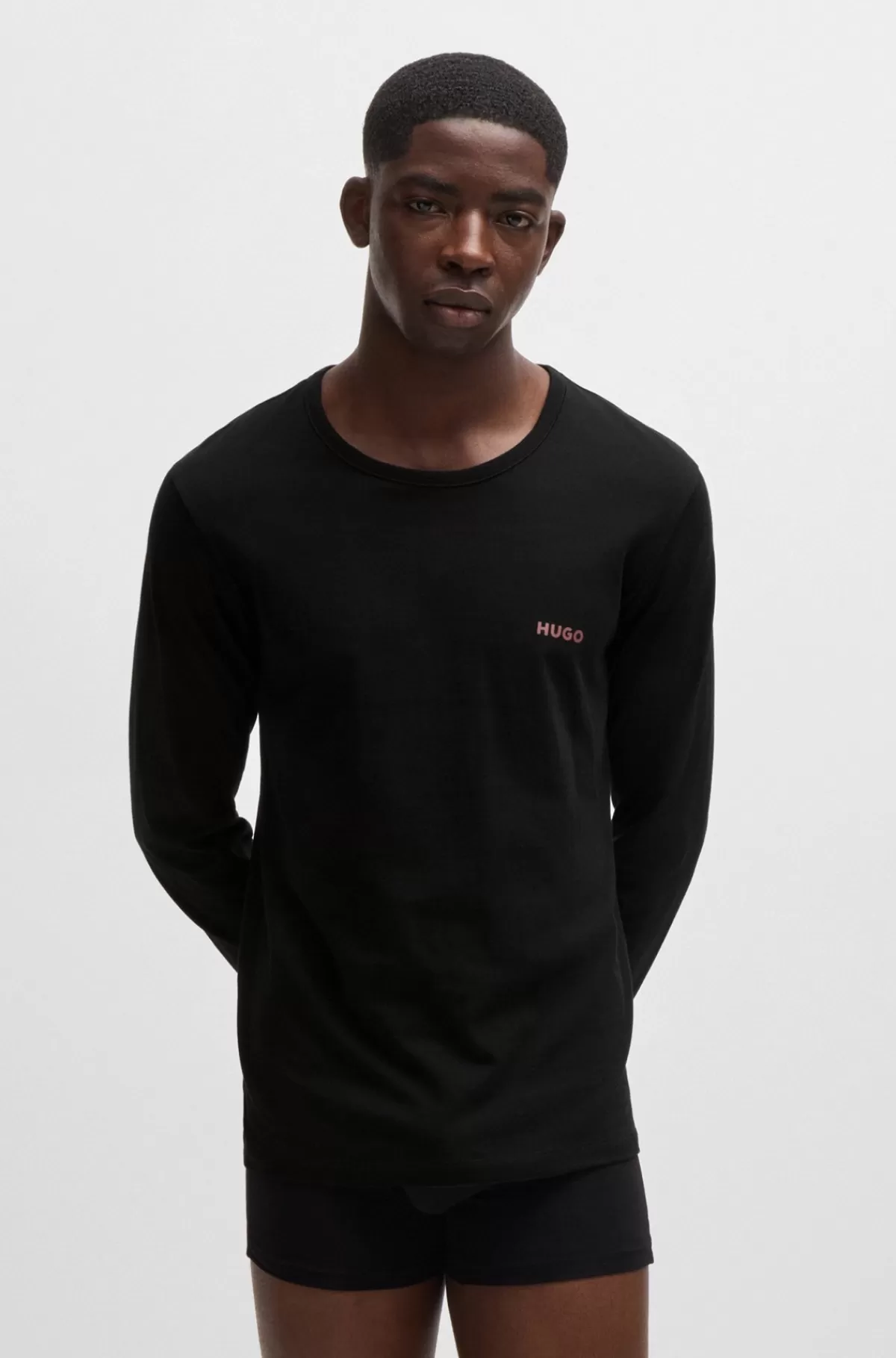 HUGO BOSS Pakke Med Tre Toppe Til Undertøj I Bomuld Og Med Logo Sort Online