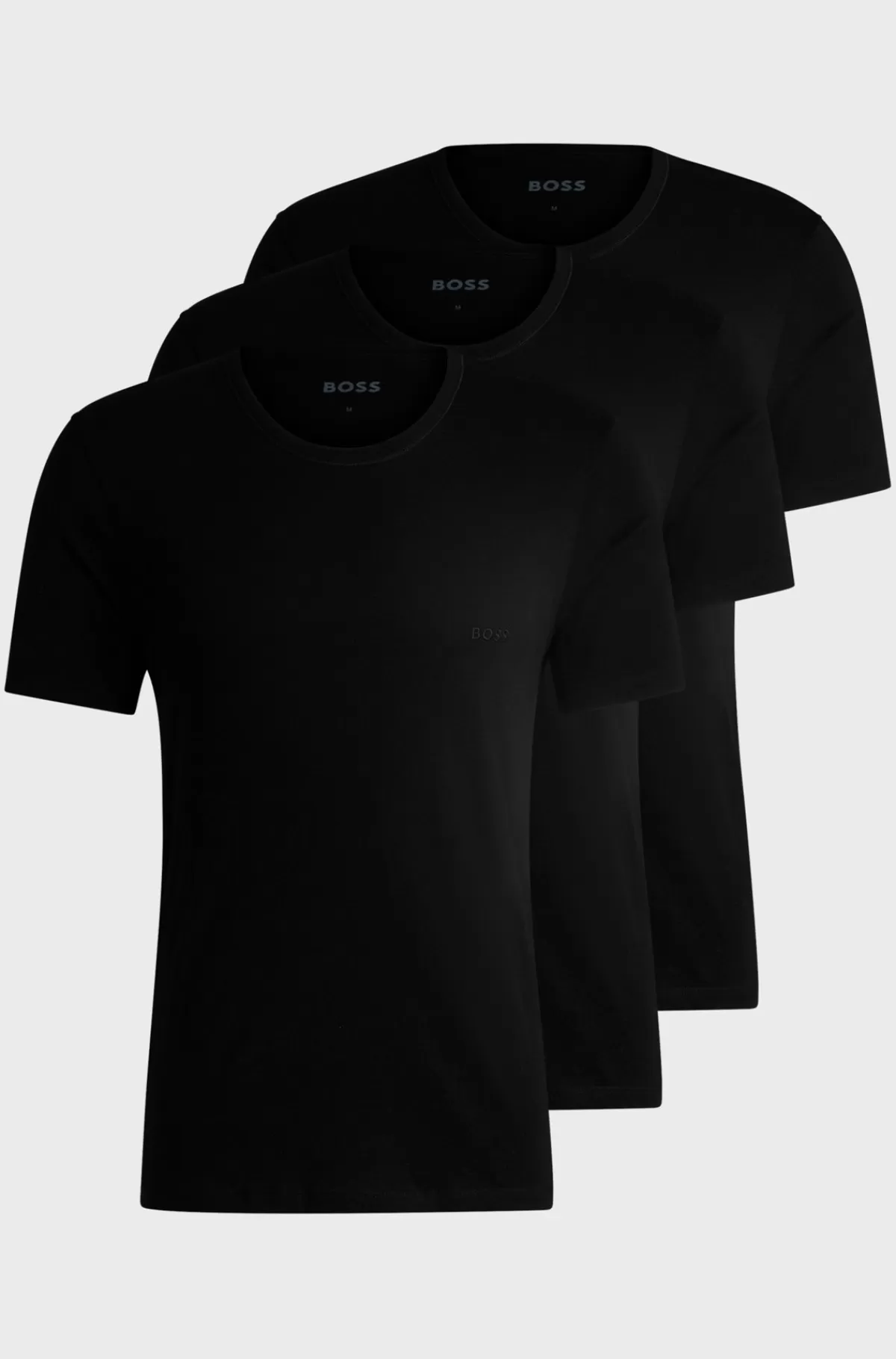 HUGO BOSS Pakke Med Tre T-shirts I Bomuld Med Broderet Logo Sort Store