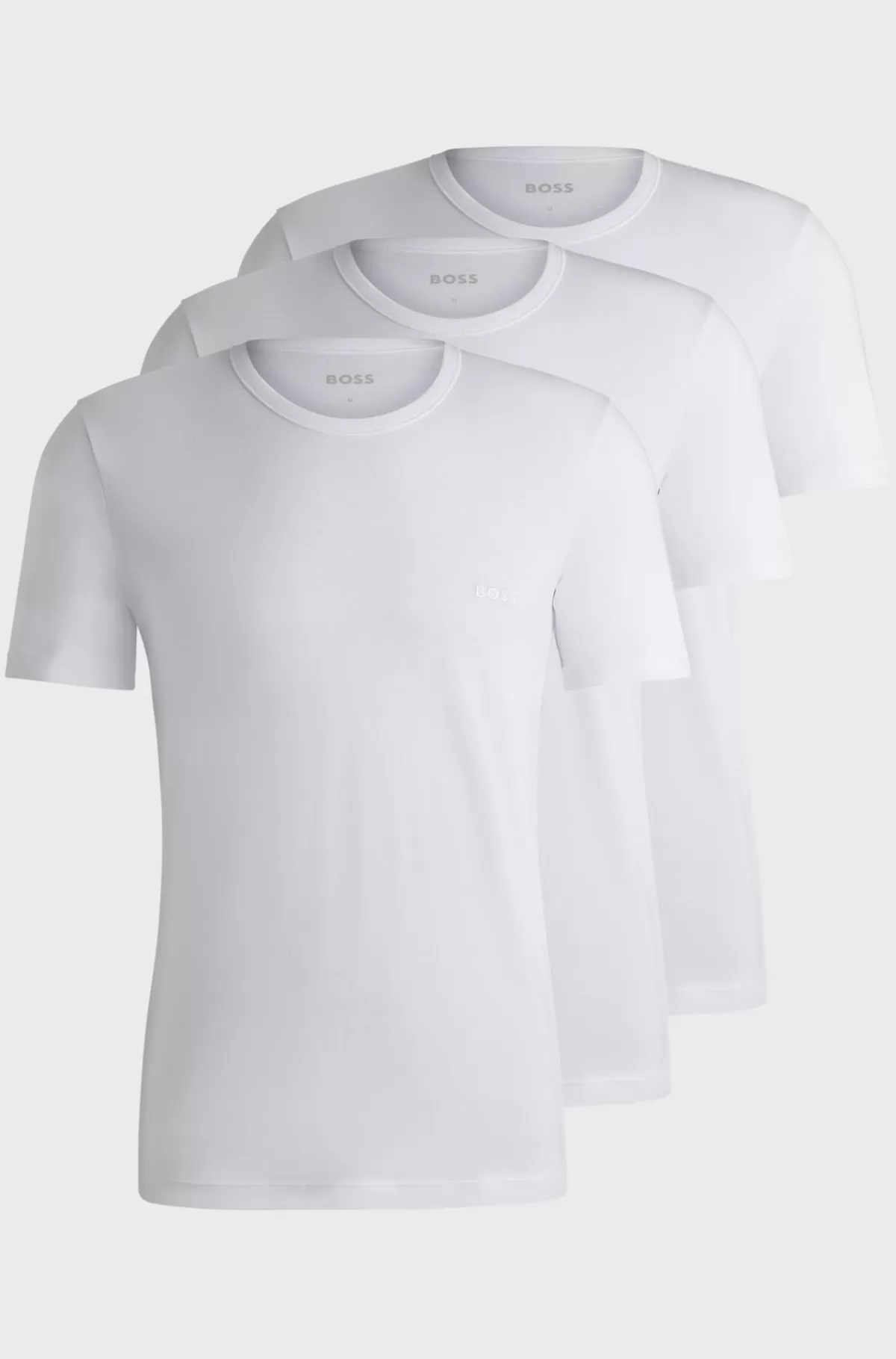 HUGO BOSS Pakke Med Tre T-shirts I Bomuld Med Broderet Logo Hvid Cheap