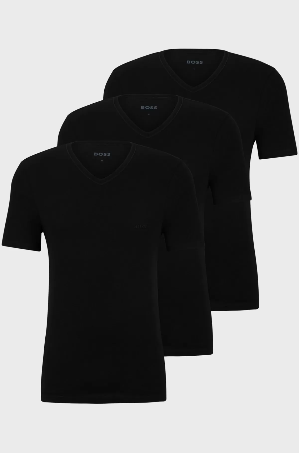 HUGO BOSS Pakke Med Tre T-shirts Med V-hals I Bomuldsjersey Sort Shop