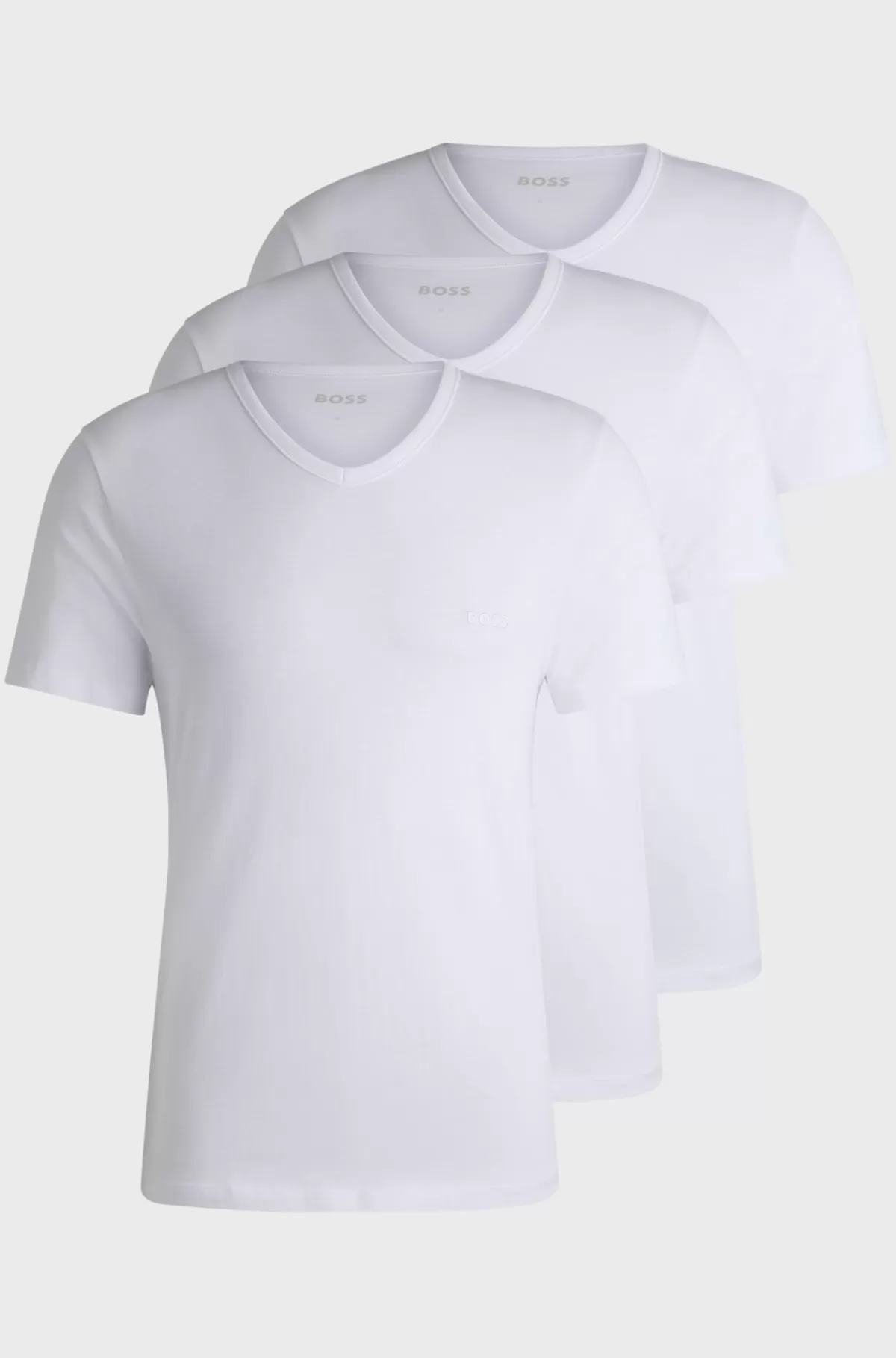 HUGO BOSS Pakke Med Tre T-shirts Med V-hals I Bomuldsjersey Hvid Online