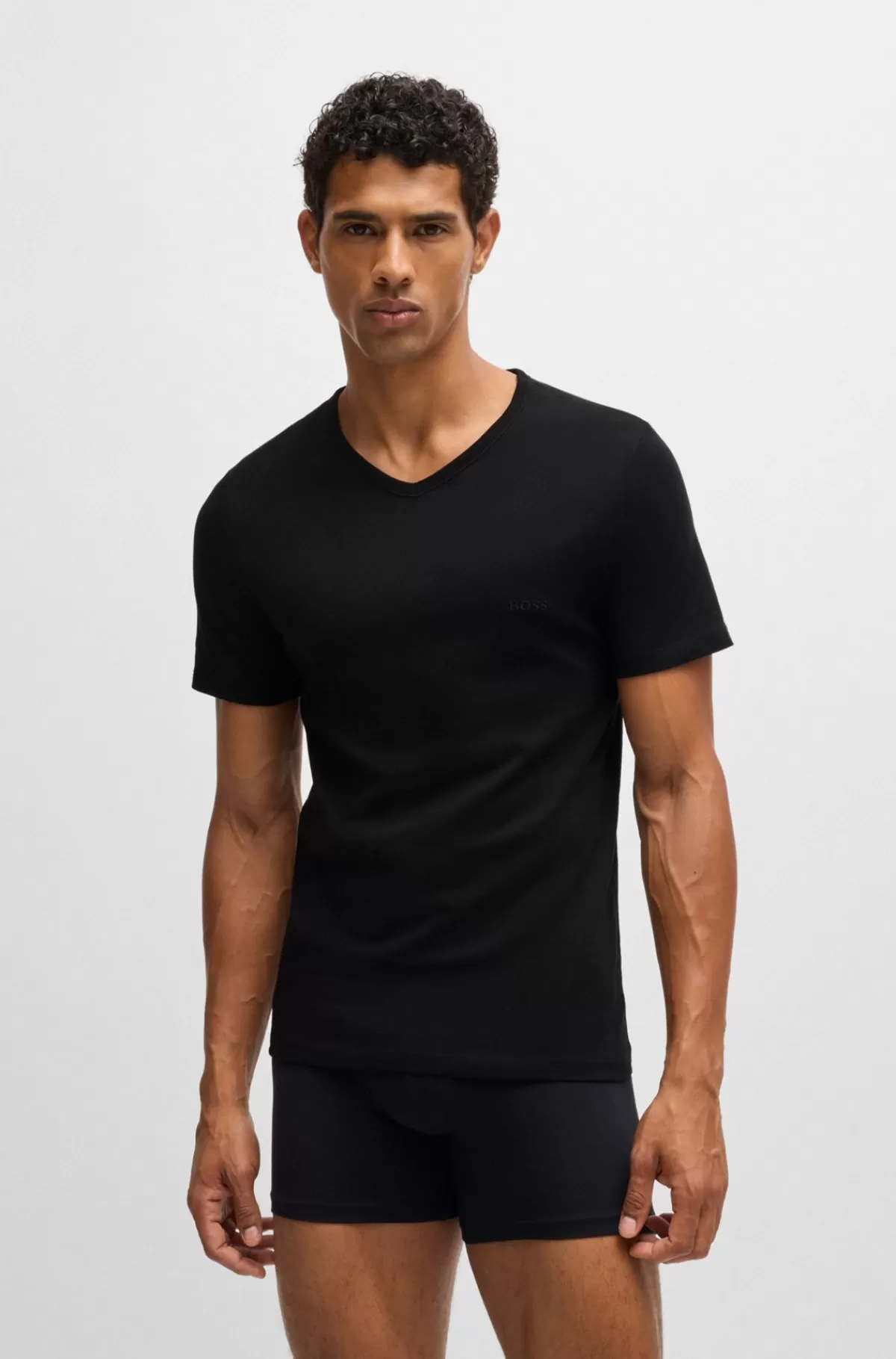 HUGO BOSS Pakke Med Tre T-shirts Med V-hals I Bomuldsjersey Sort Shop