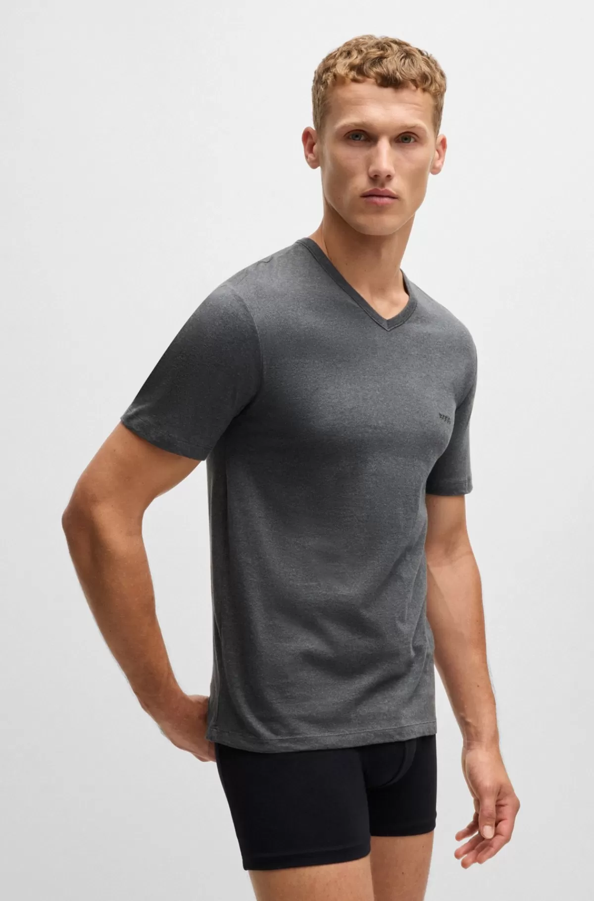HUGO BOSS Pakke Med Tre T-shirts Med V-hals I Bomuldsjersey Lyseblå Clearance